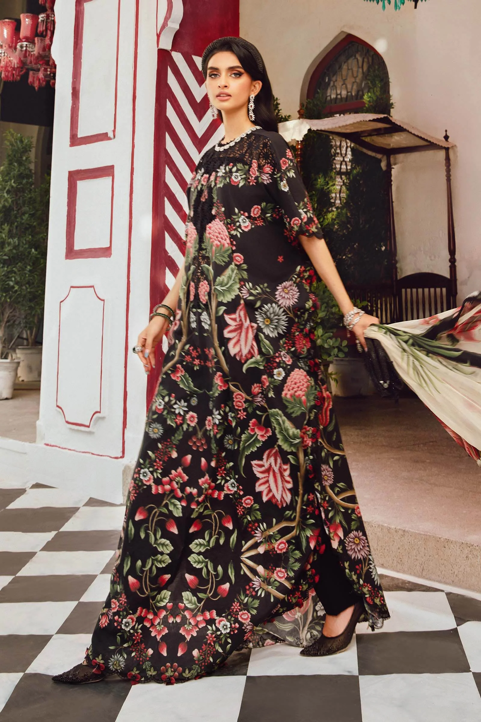 3 Piece Unstitched Embroidered Cambric Suit | MPT-2709-B - Image 6