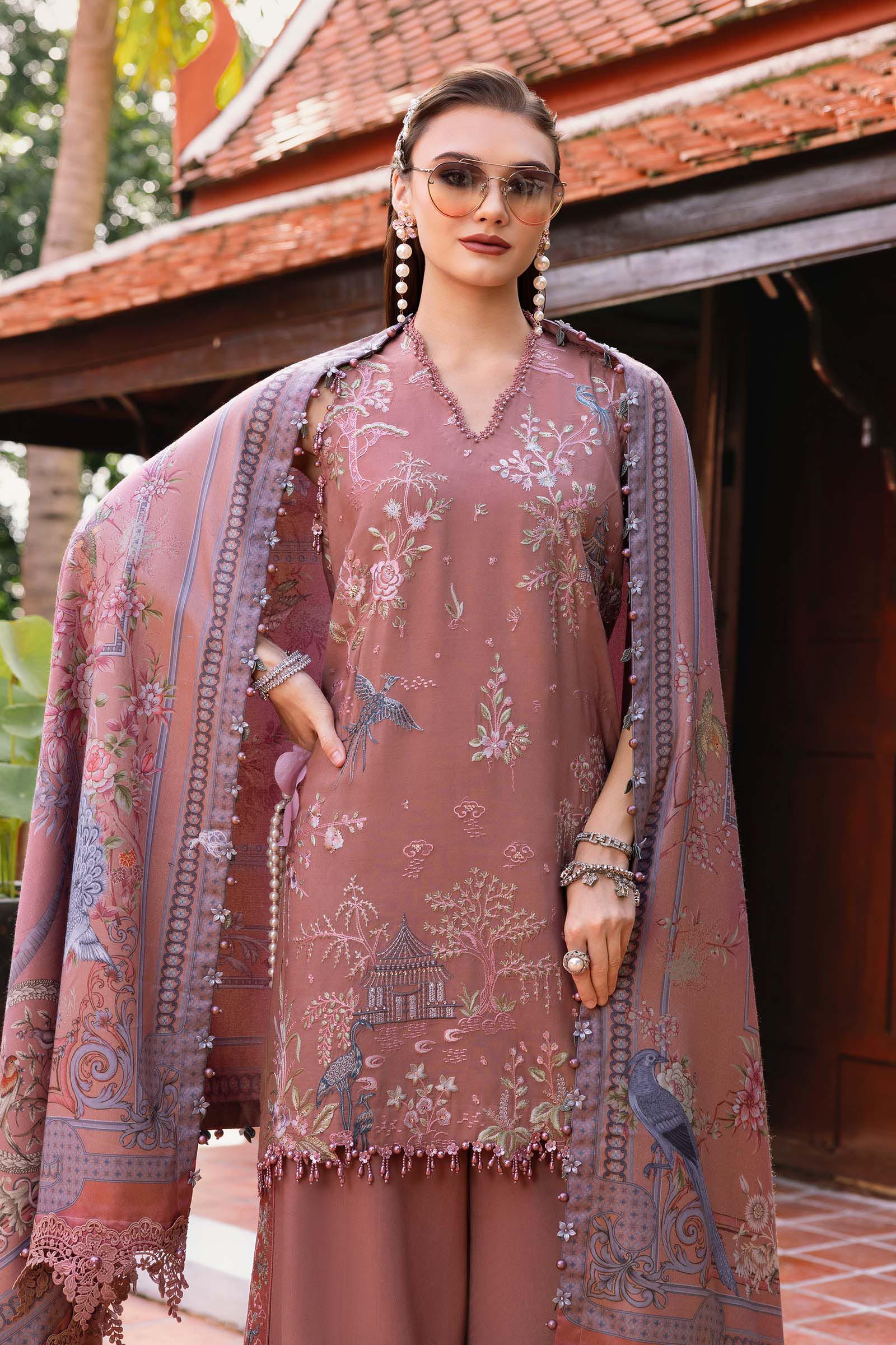 3 Piece Unstitched Embroidered Twill Linen Suit - Image 3