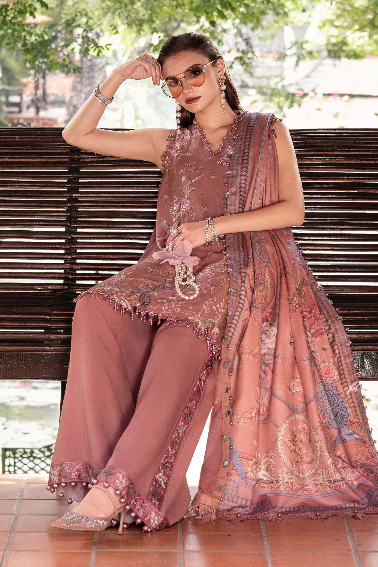 3 Piece Unstitched Embroidered Twill Linen Suit - Image 4
