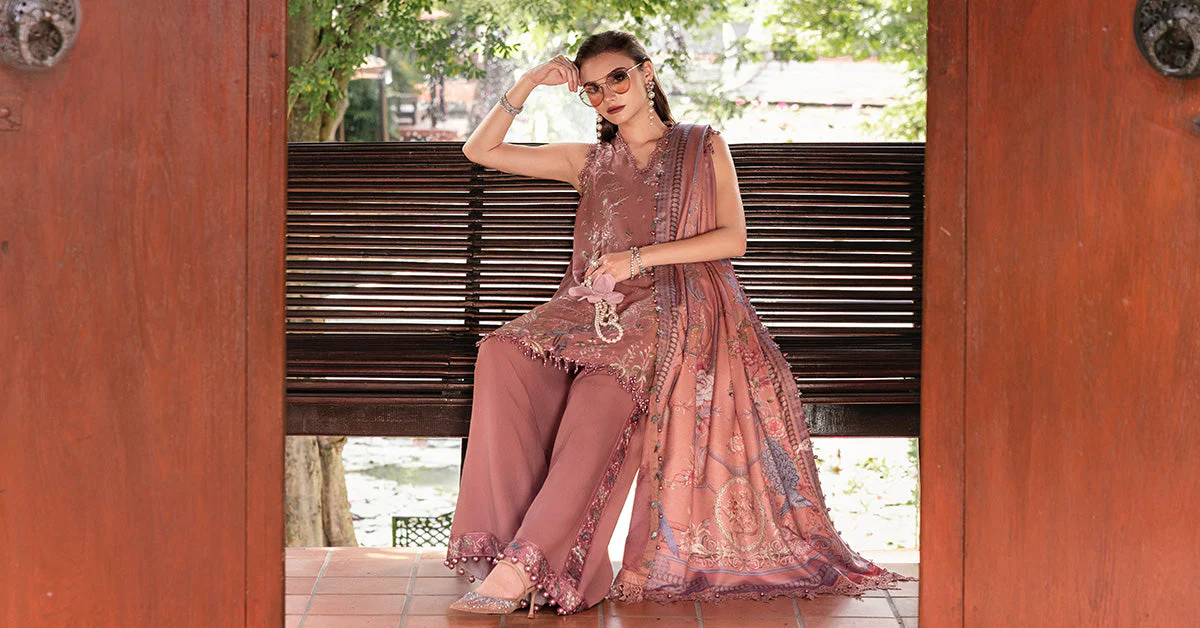 3 Piece Unstitched Embroidered Twill Linen Suit - Image 9