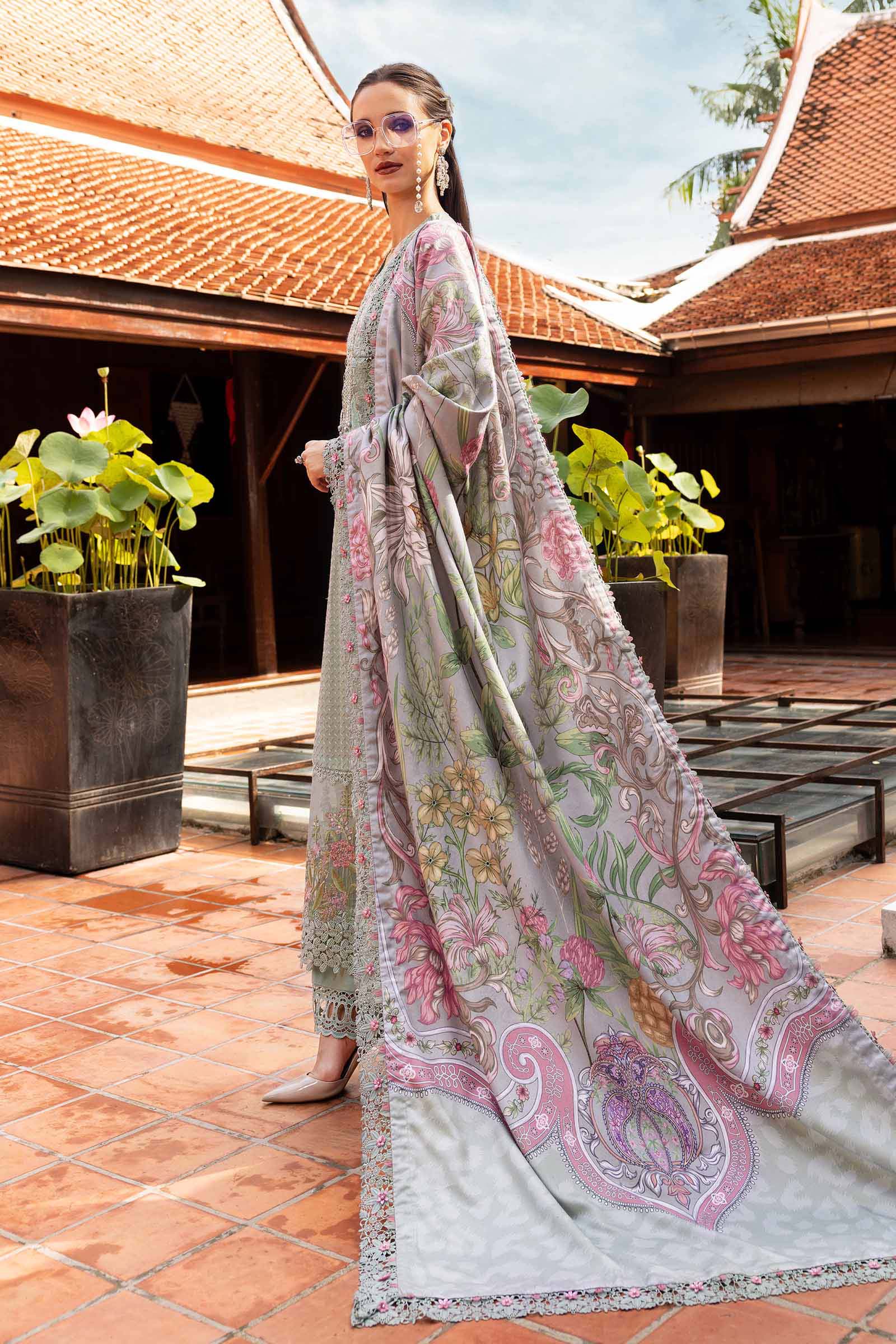 3 Piece Unstitched Embroidered Twill Linen Suit - Image 4