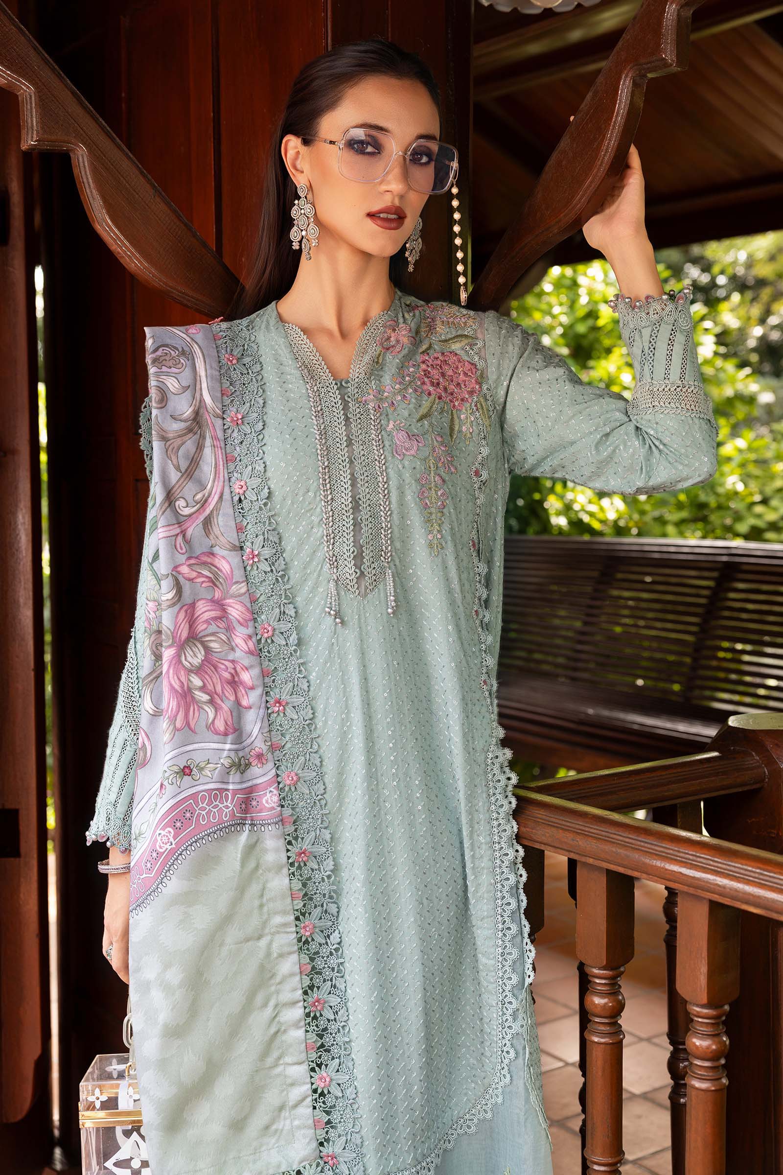3 Piece Unstitched Embroidered Twill Linen Suit - Image 6