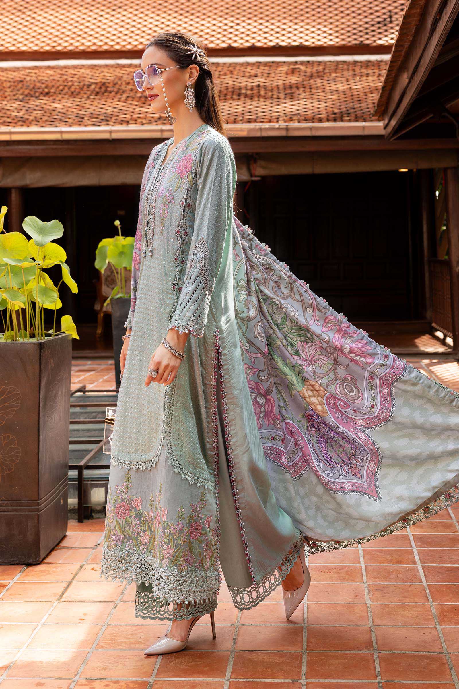 3 Piece Unstitched Embroidered Twill Linen Suit - Image 7