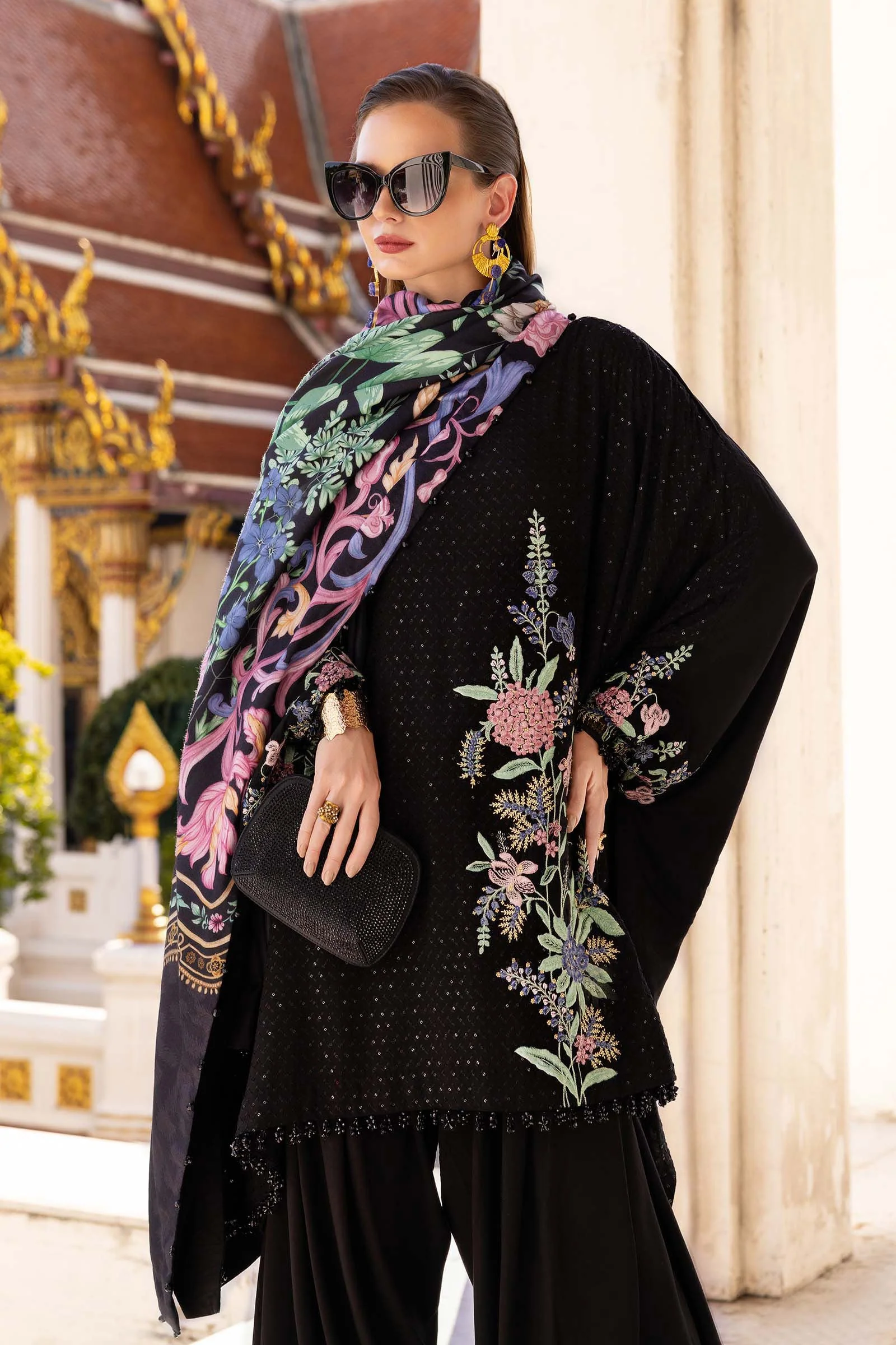3 Piece Unstitched Embroidered Twill Linen Suit - Image 3