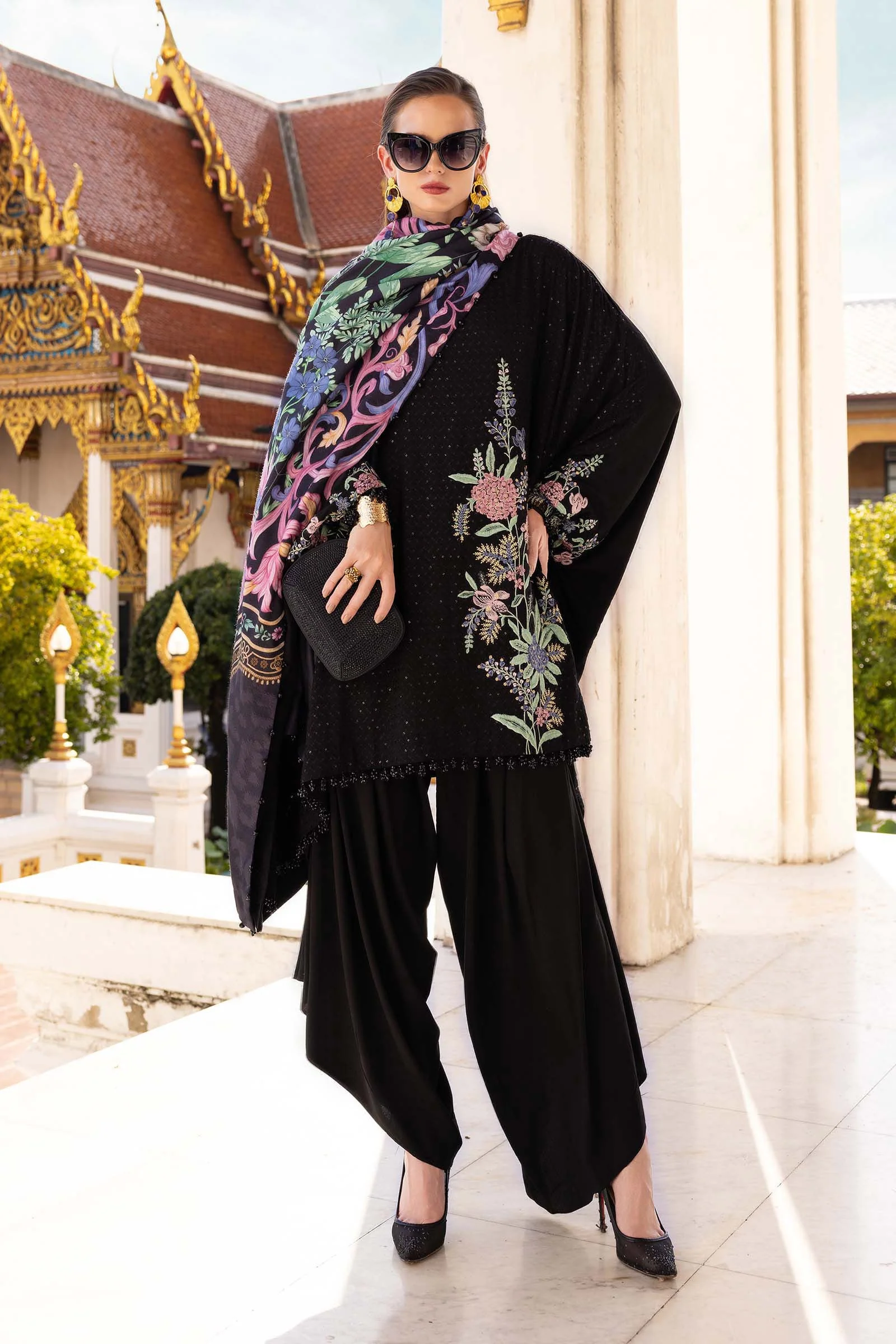 3 Piece Unstitched Embroidered Twill Linen Suit - Image 5