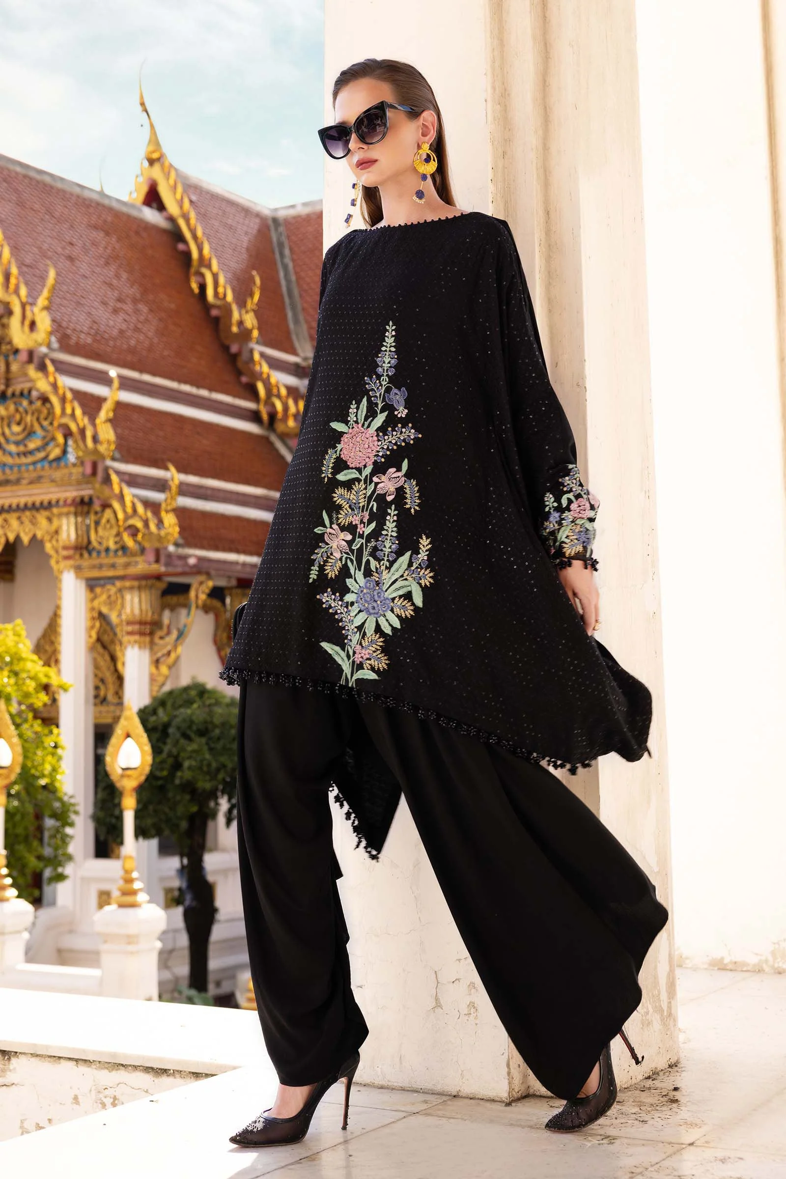 3 Piece Unstitched Embroidered Twill Linen Suit - Image 6