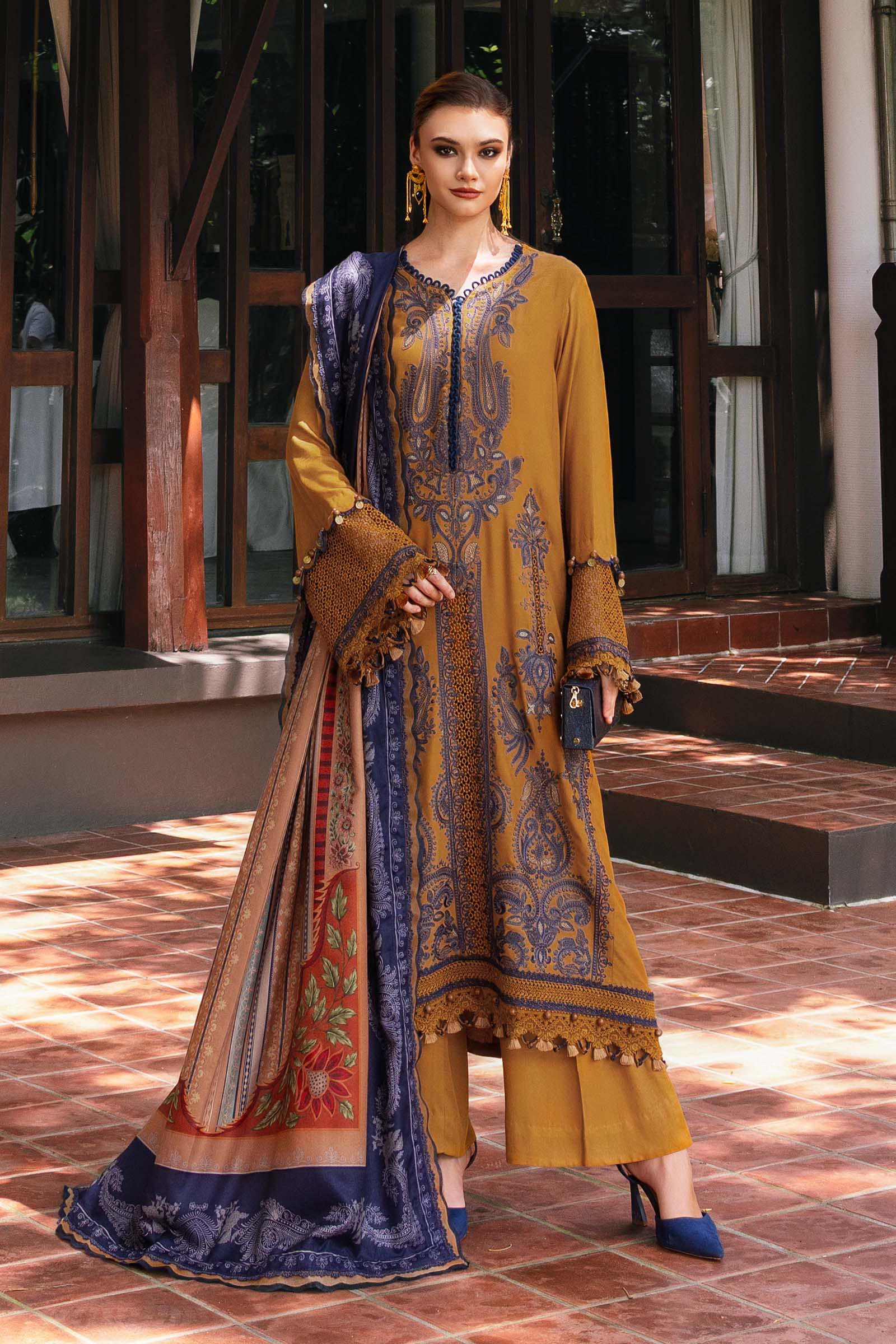 3 Piece Unstitched Embroidered Twill Linen Suit - Image 5