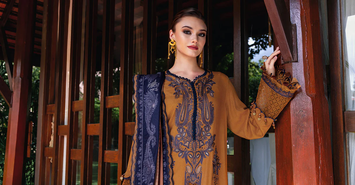 3 Piece Unstitched Embroidered Twill Linen Suit - Image 8