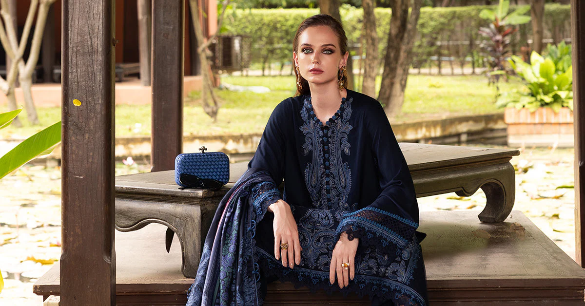 3 Piece Unstitched Embroidered Twill Linen Suit - Image 8