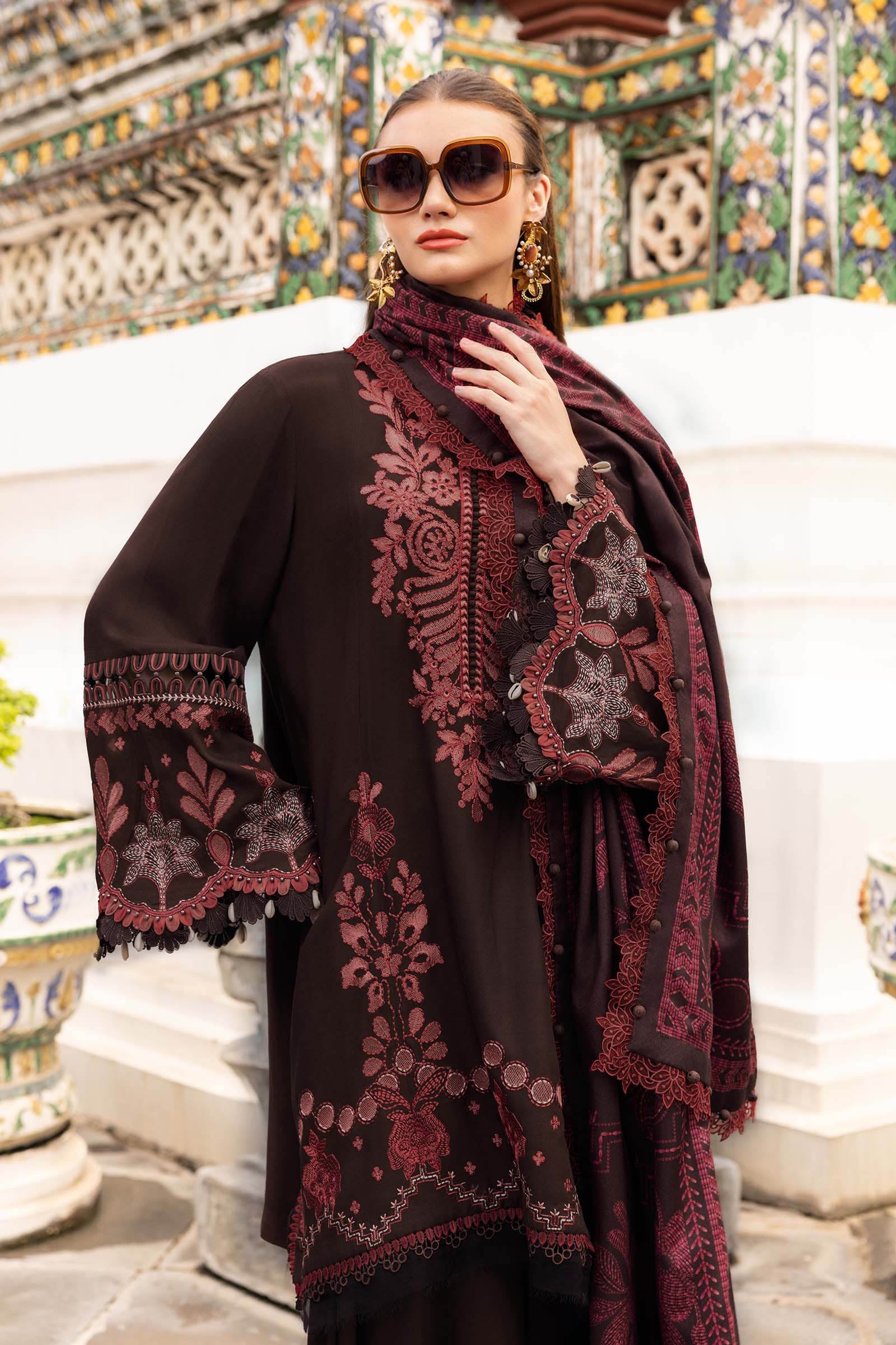 3 Piece Unstitched Embroidered Twill Linen Suit - Image 4