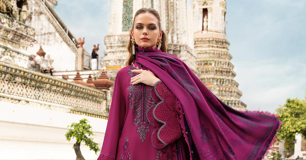 3 Piece Unstitched Embroidered Twill Linen Suit - Image 5