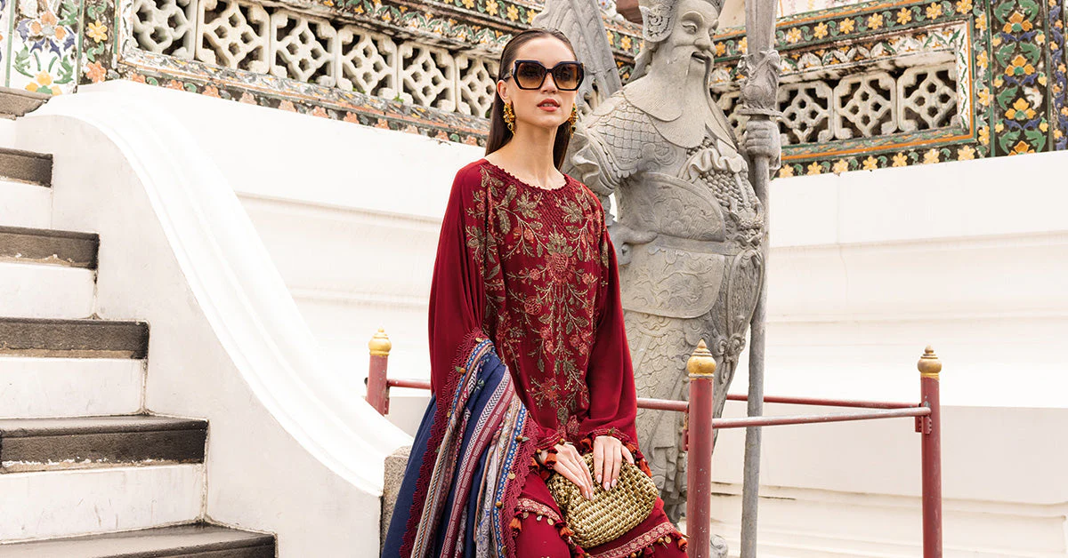 3 Piece Unstitched Embroidered Twill Linen Suit - Image 5