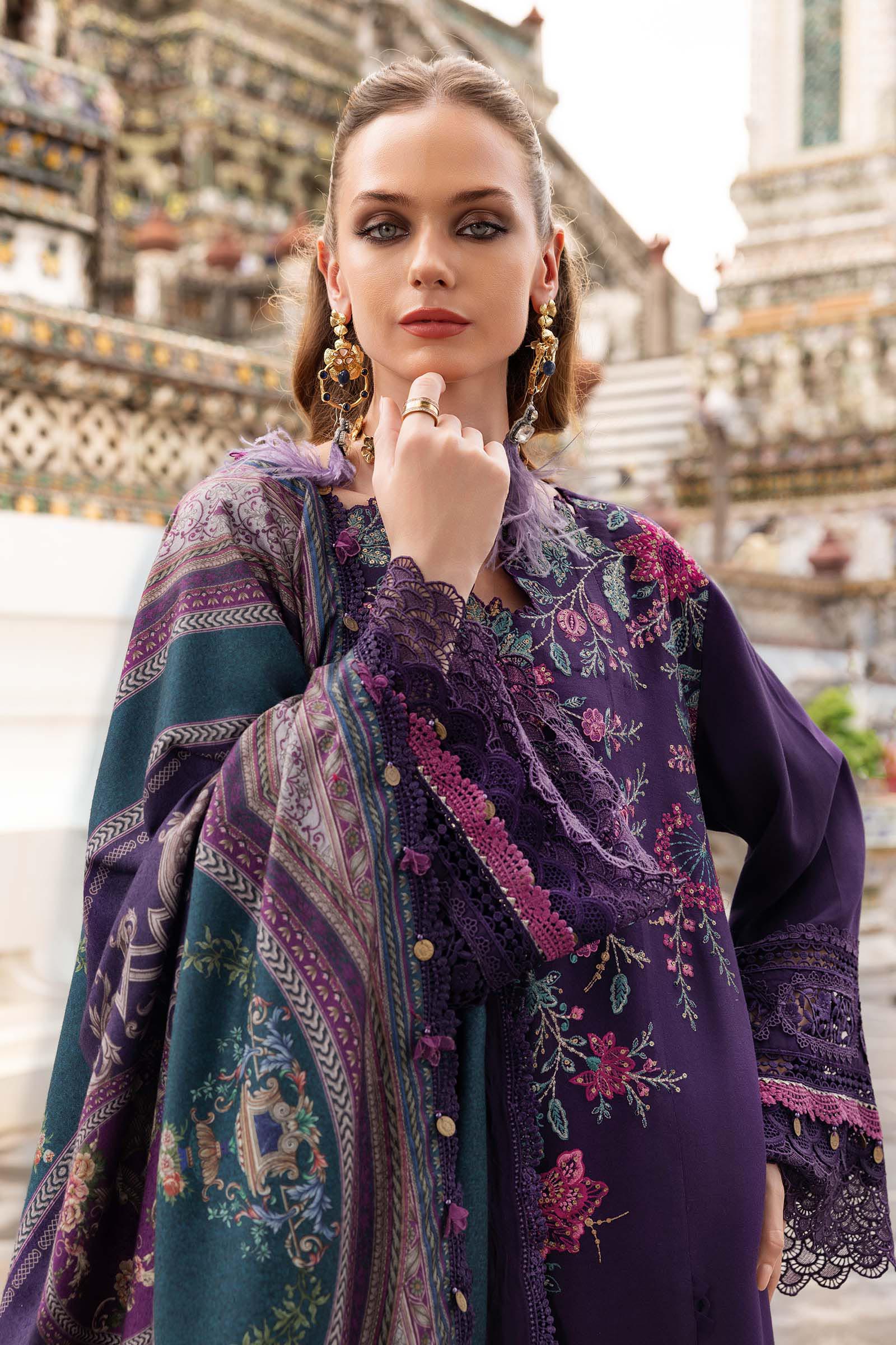 3 Piece Unstitched Embroidered Twill Linen Suit - Image 2