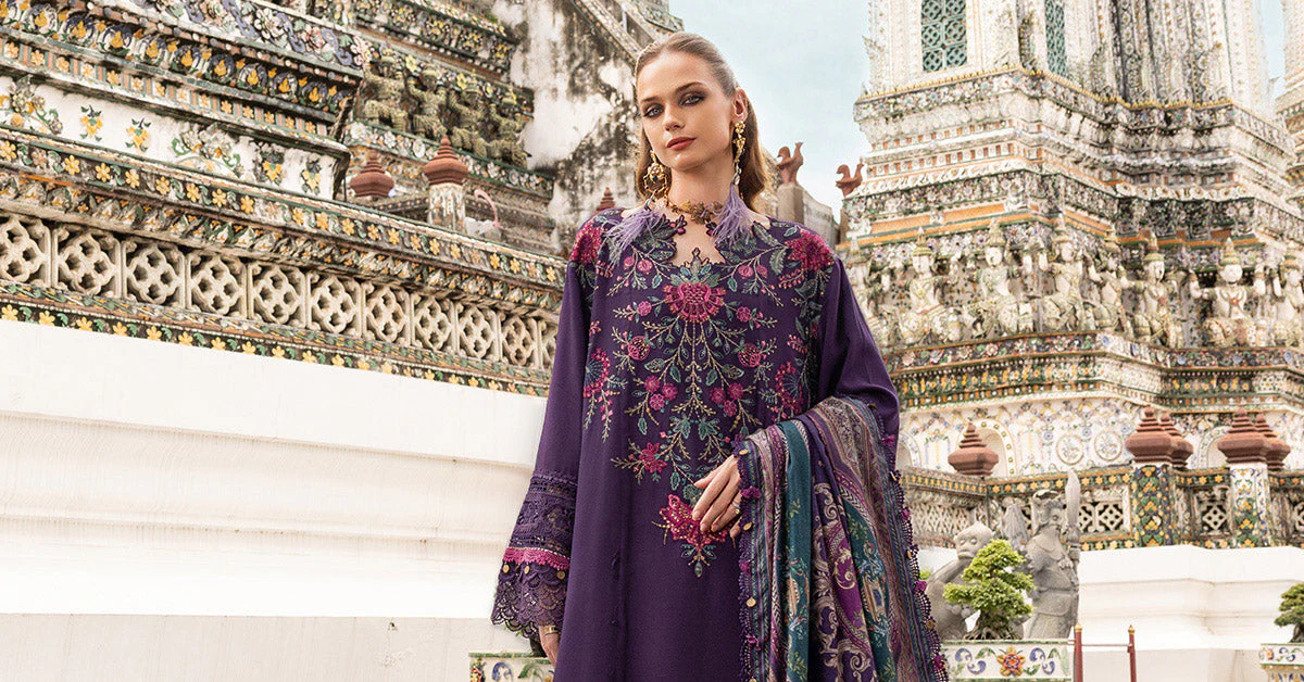 3 Piece Unstitched Embroidered Twill Linen Suit - Image 6