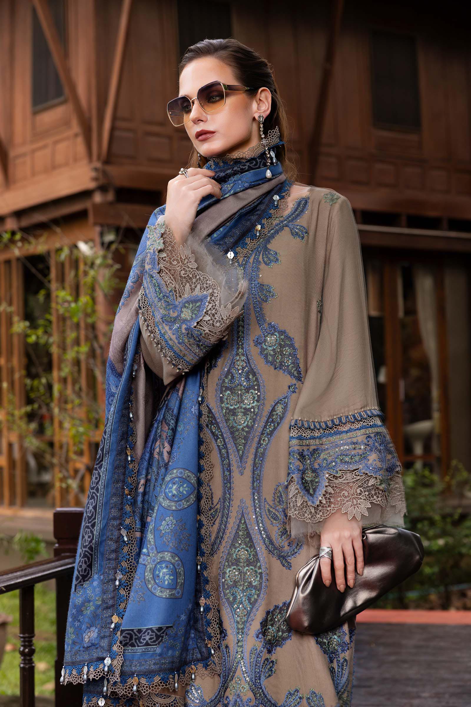 3 Piece Unstitched Embroidered Twill Linen Suit - Image 3