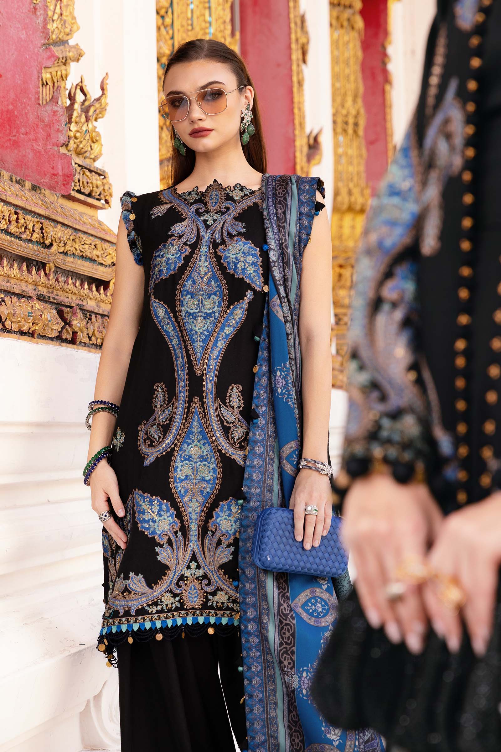 3 Piece Unstitched Embroidered Twill Linen Suit - Image 4
