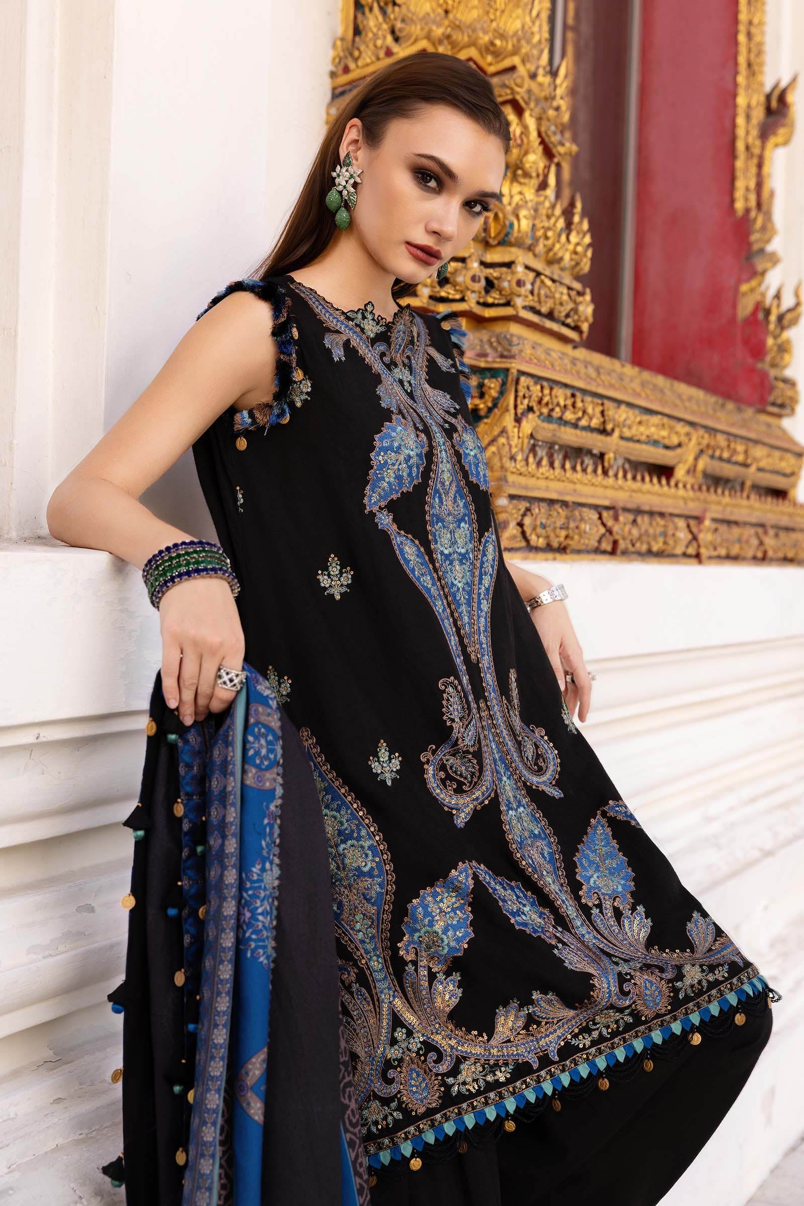 3 Piece Unstitched Embroidered Twill Linen Suit - Image 5