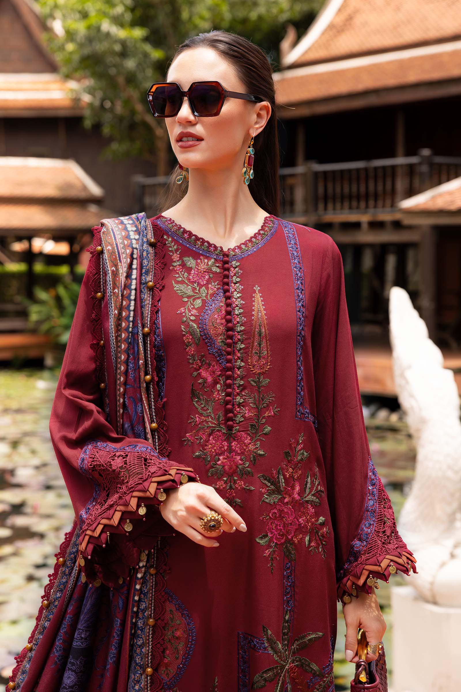 3 Piece Unstitched Embroidered Twill Linen Suit - Image 3