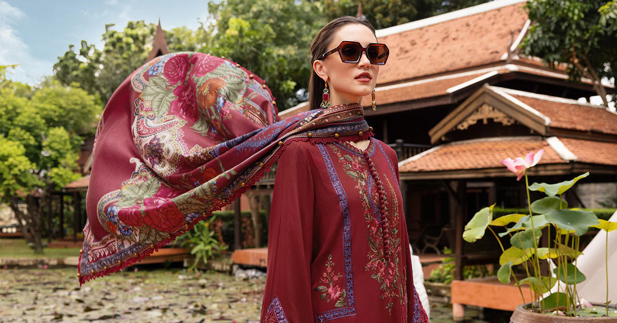 3 Piece Unstitched Embroidered Twill Linen Suit - Image 8