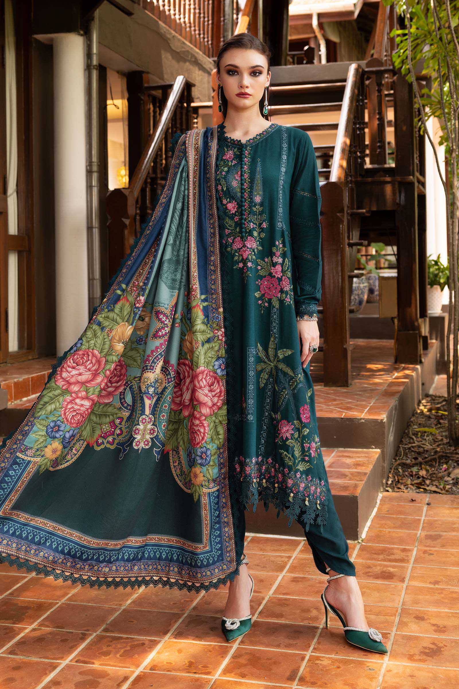 3 Piece Unstitched Embroidered Twill Linen Suit - Image 5