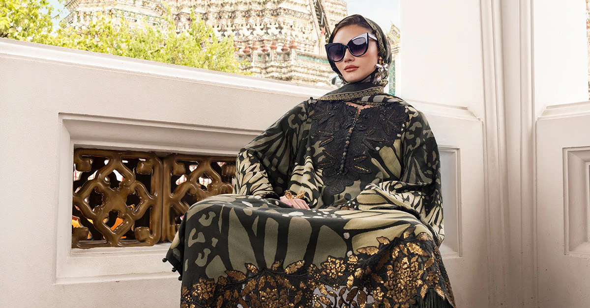 3 Piece Unstitched Embroidered Linen Suit - Image 5
