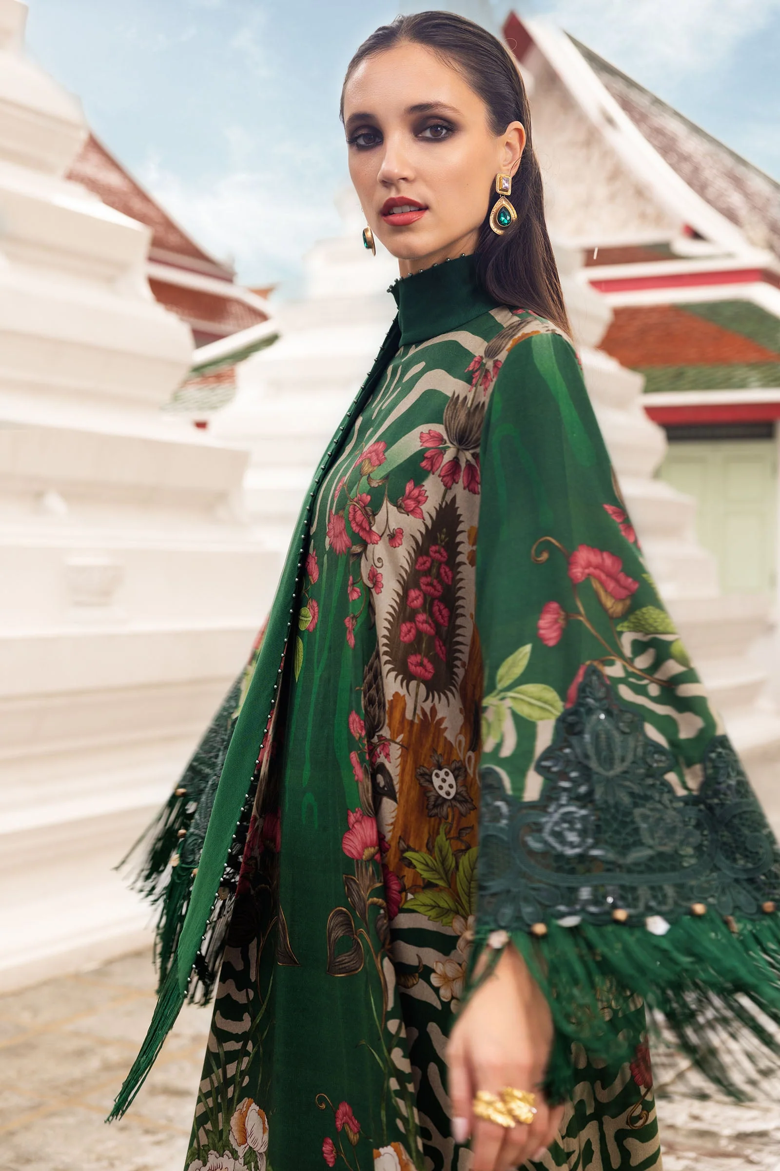3 Piece Unstitched Embroidered Linen Suit - Image 3