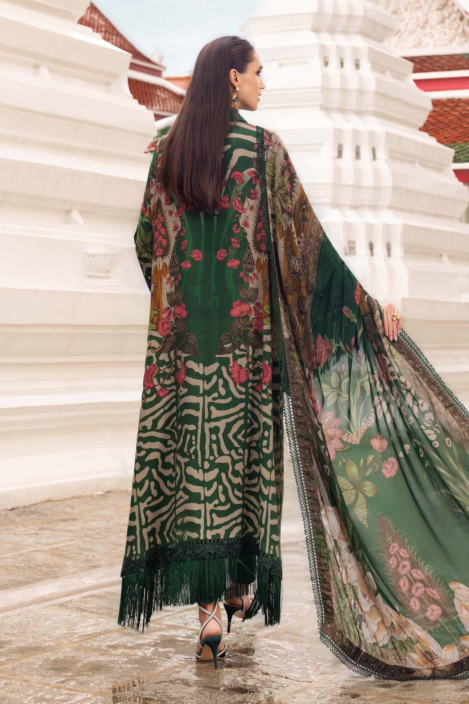 3 Piece Unstitched Embroidered Linen Suit - Image 5