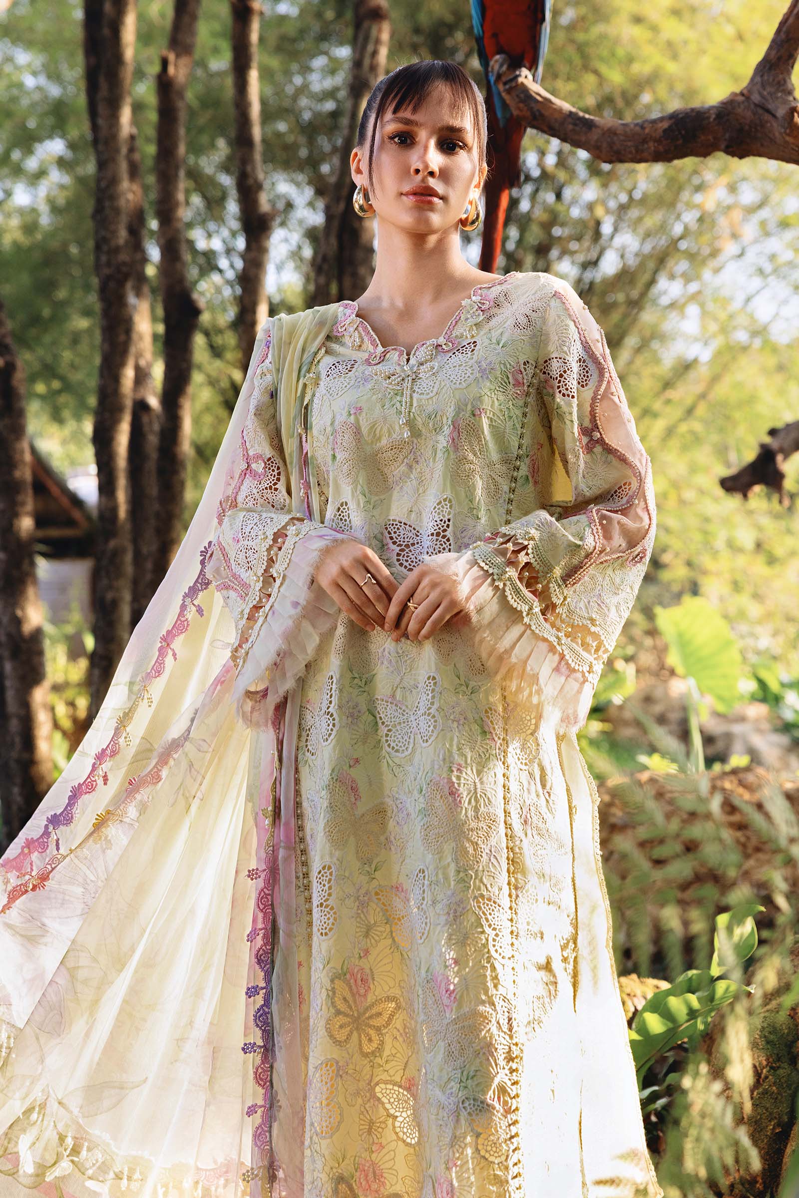 3 Piece Unstitched Embroidered Lawn Suit - Image 2