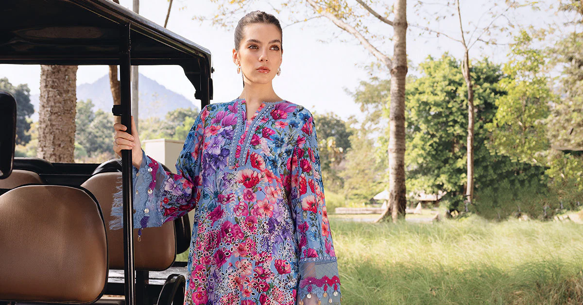 3 Piece Unstitched Embroidered Lawn Suit - Image 3