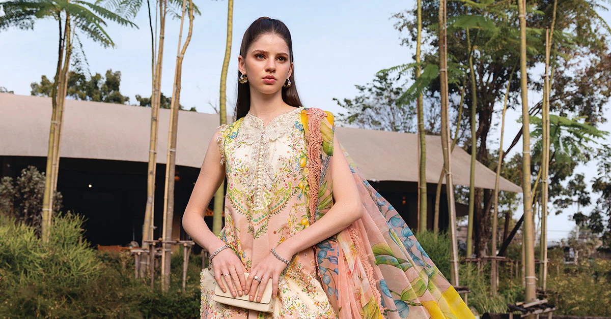 3 Piece Unstitched Embroidered Lawn Suit - Image 3