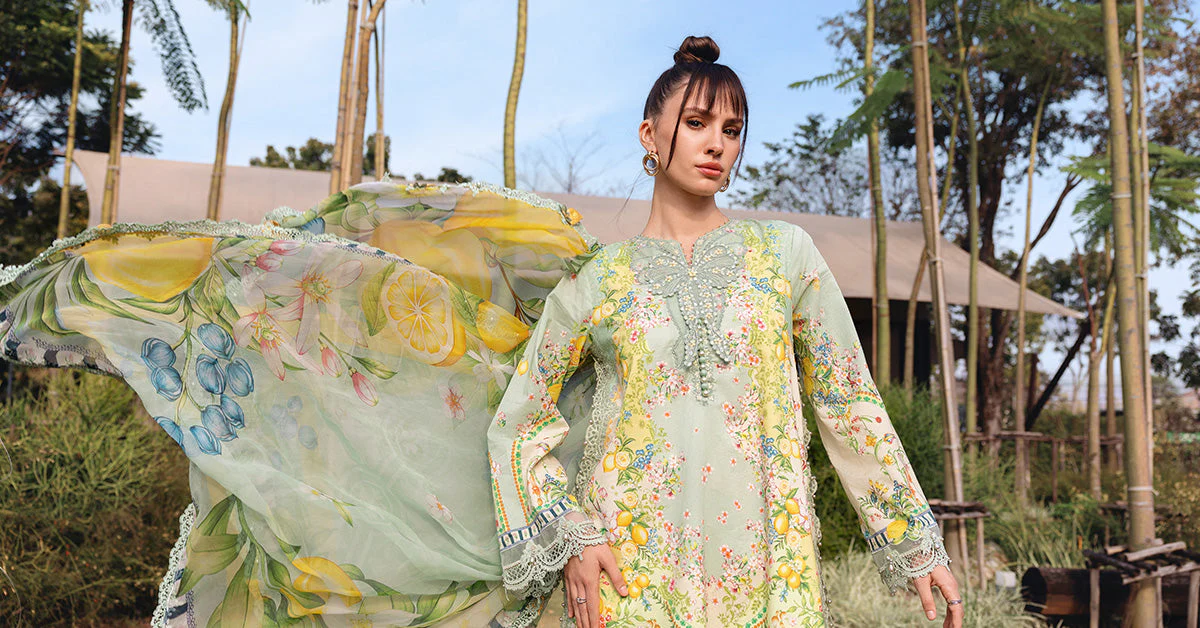 3 Piece Unstitched Embroidered Lawn Suit - Image 3