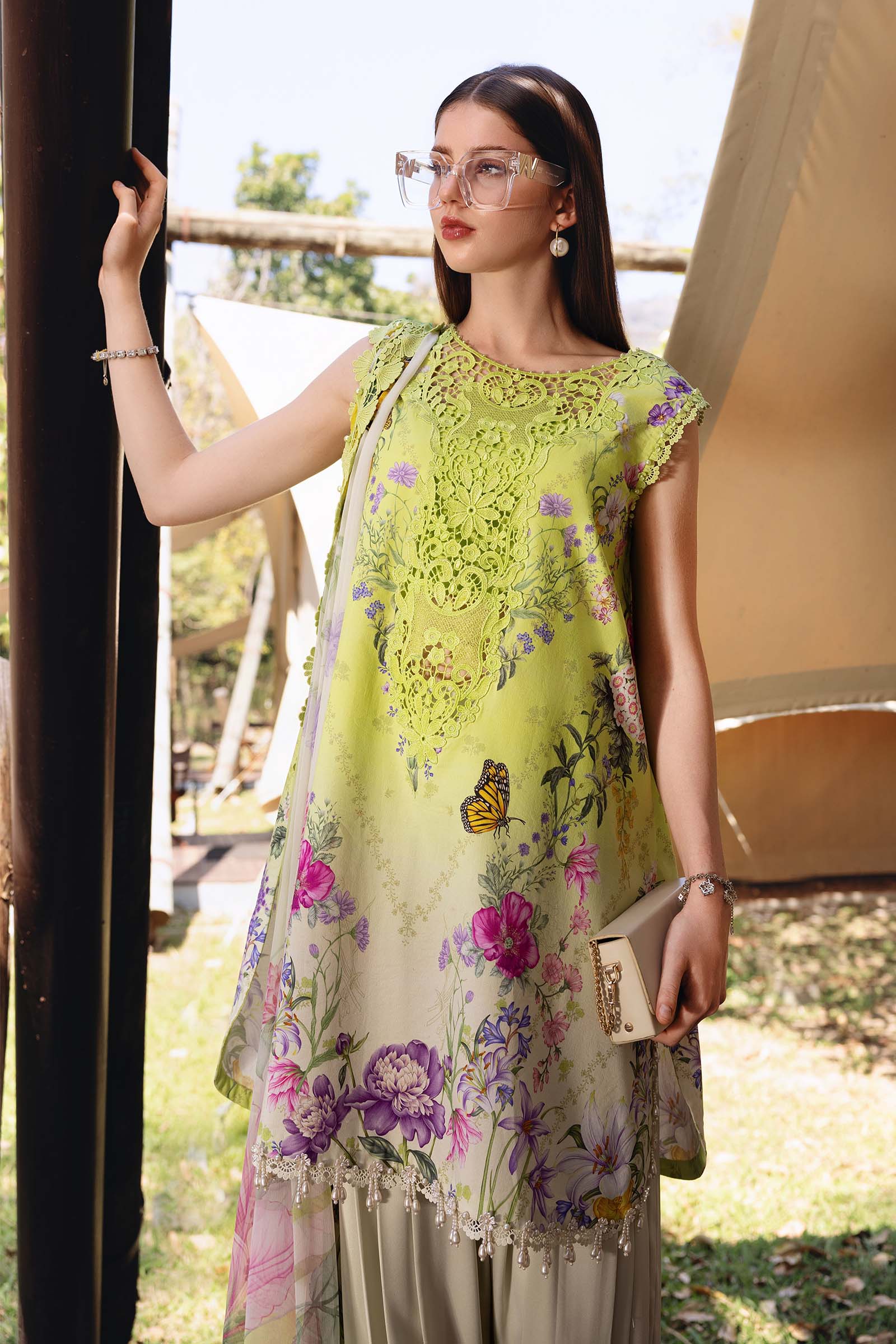 3 Piece Unstitched Embroidered Lawn Suit - Image 5