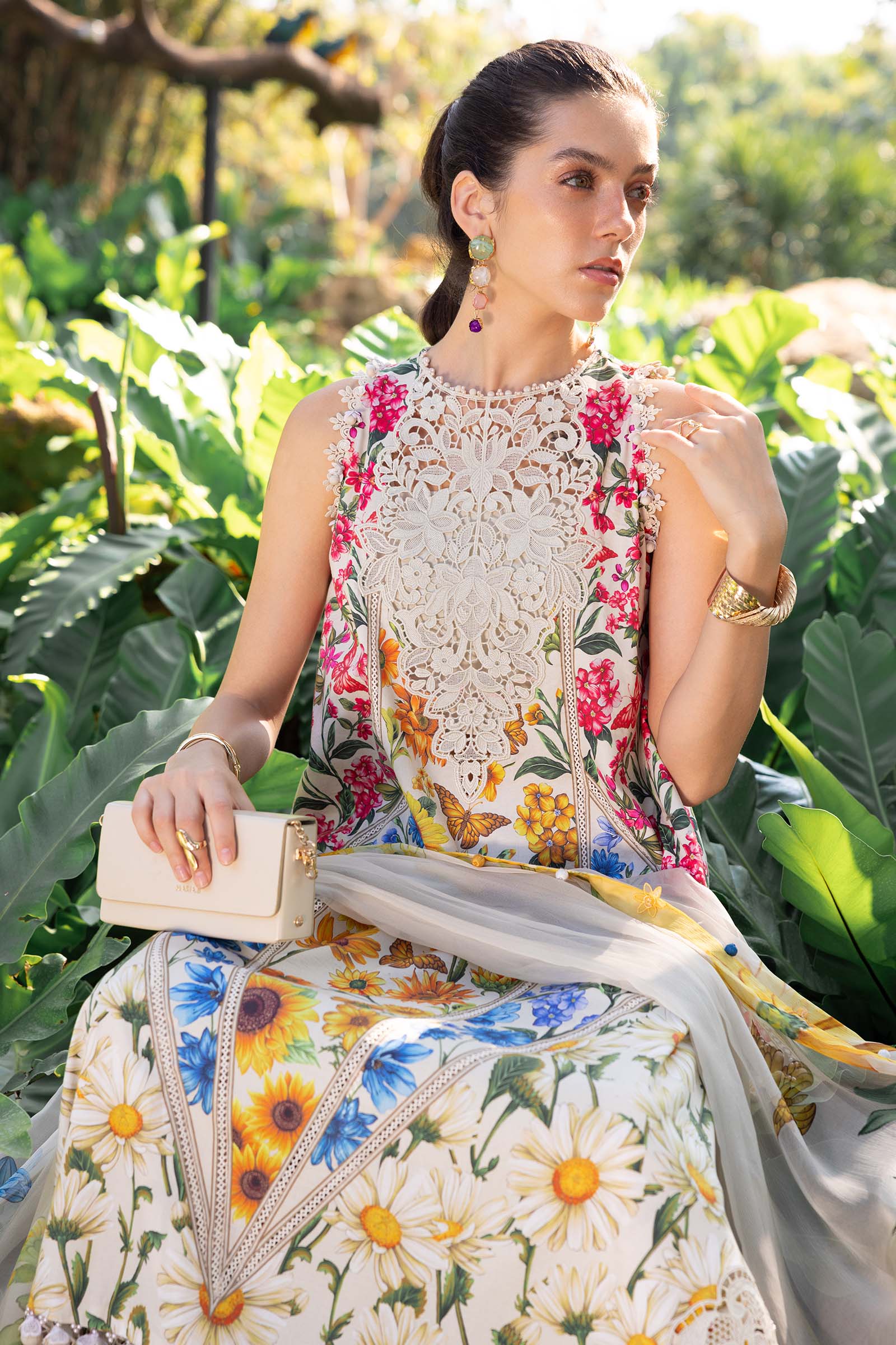 3 Piece Unstitched Embroidered Lawn Suit - Image 2