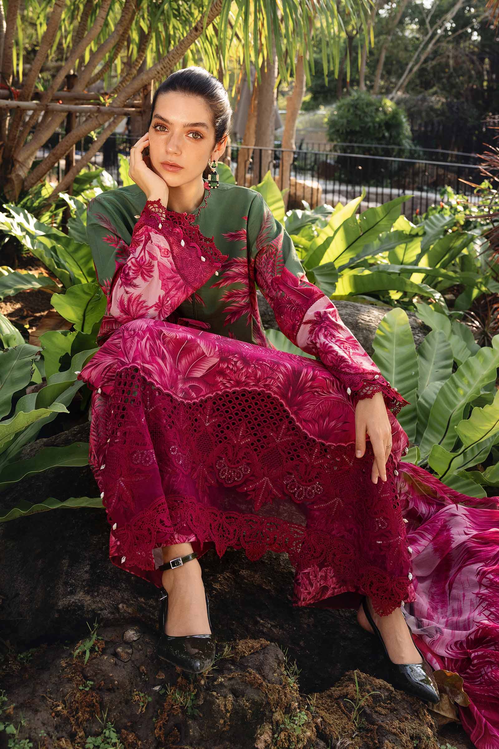 3 Piece Unstitched Embroidered Lawn Suit - Image 2