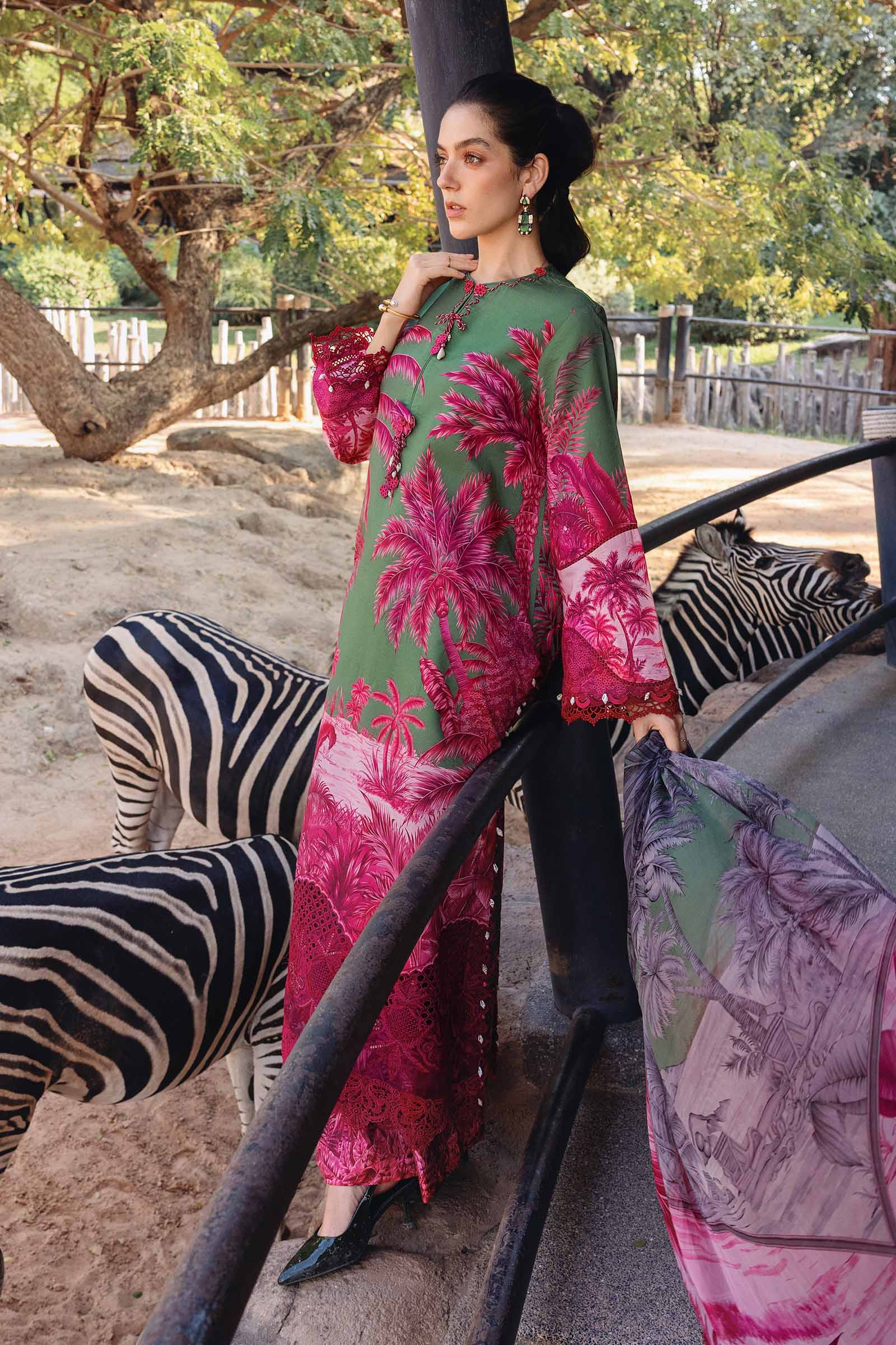 3 Piece Unstitched Embroidered Lawn Suit - Image 3