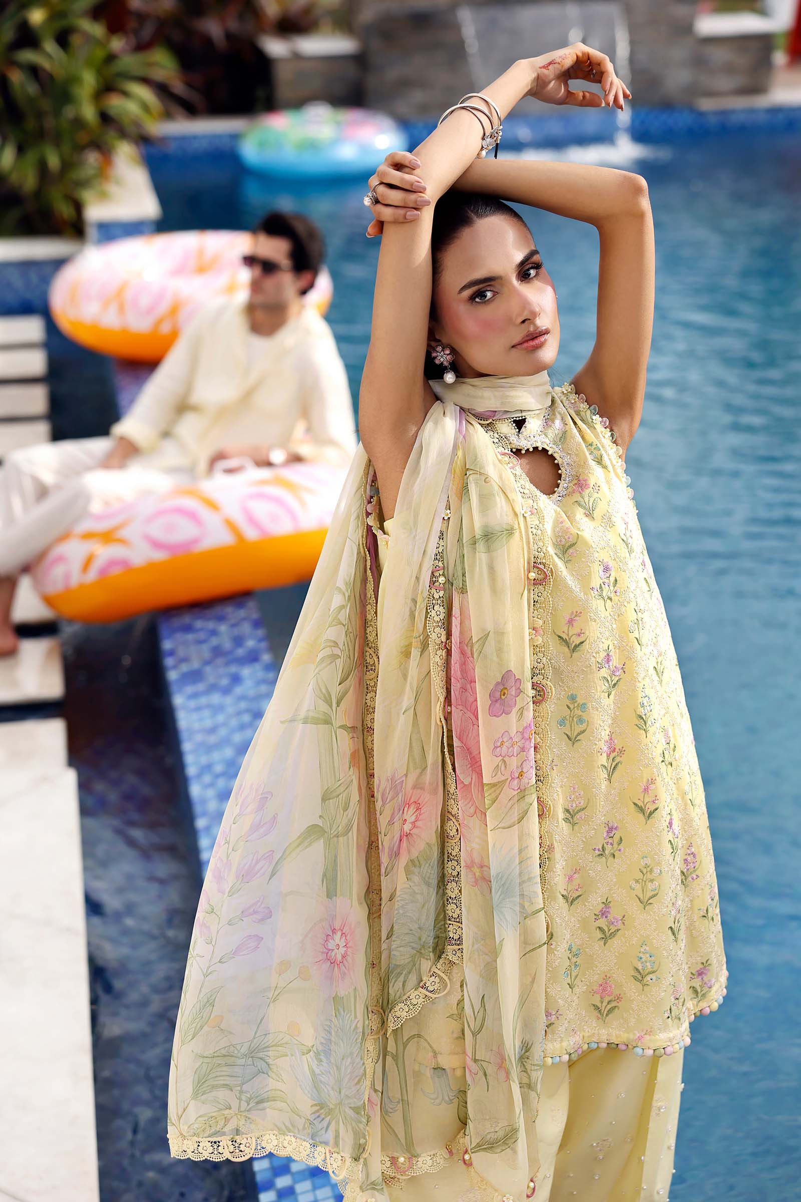3 Piece Unstitched Embroidered Lawn Suit - Image 6