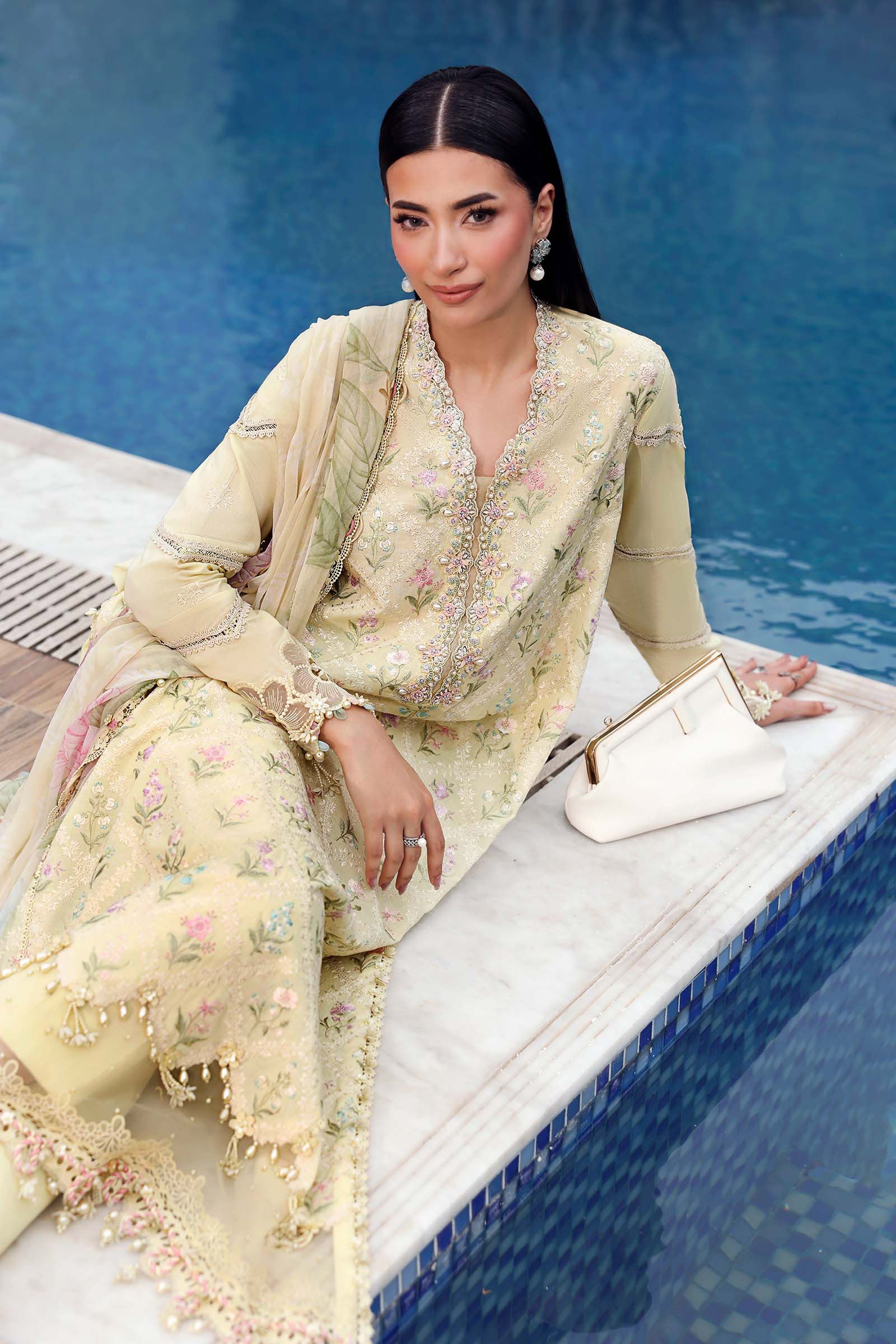 3 Piece Unstitched Embroidered Lawn Suit - Image 8