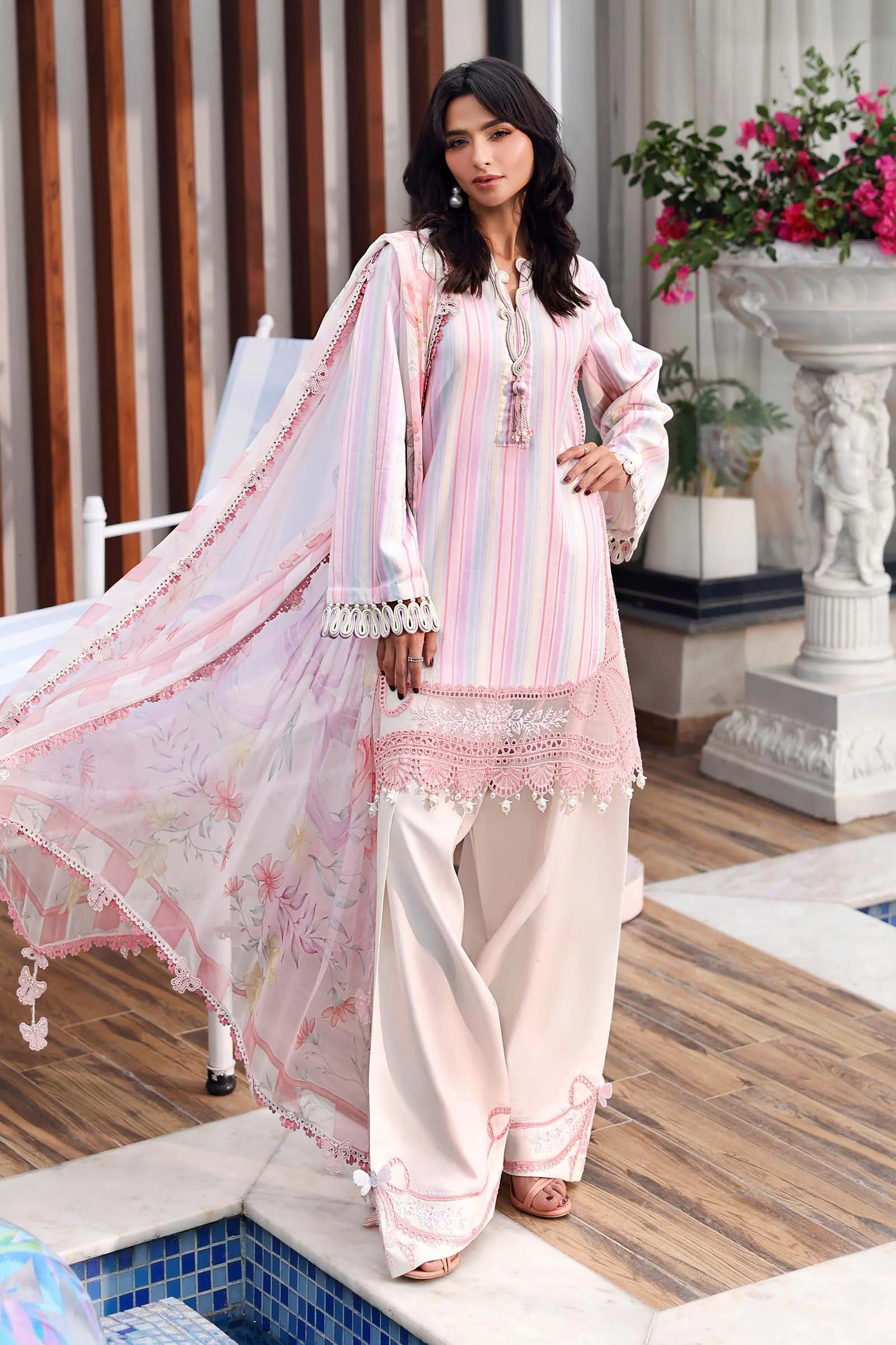 3 Piece Unstitched Embroidered Jacquard Suit - Image 2