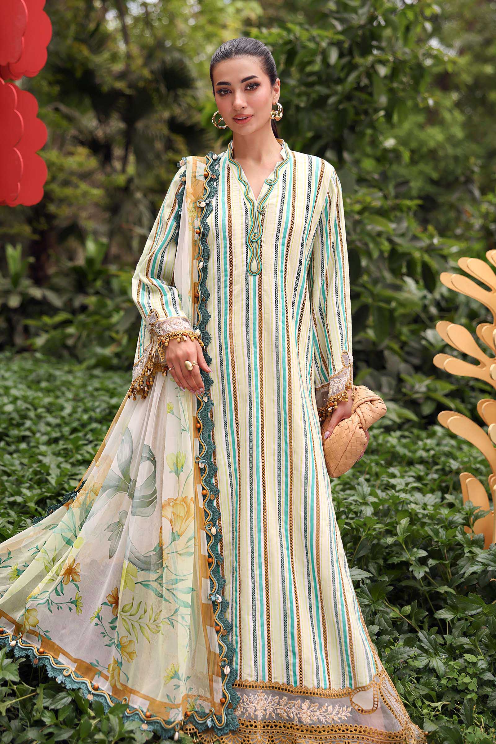 3 Piece Unstitched Embroidered Jacquard Suit - Image 4