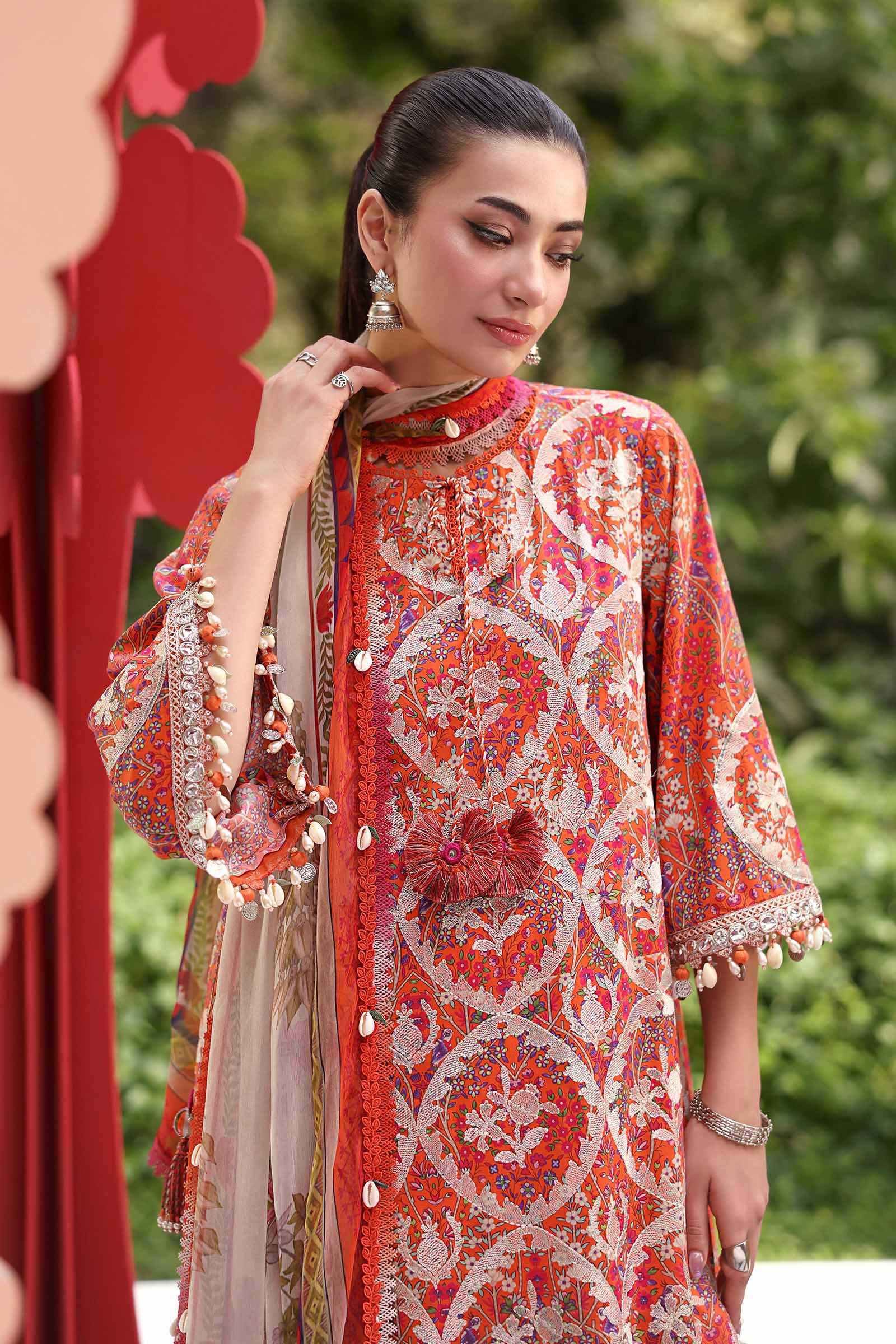 3 Piece Unstitched Embroidered Lawn Suit - Image 3