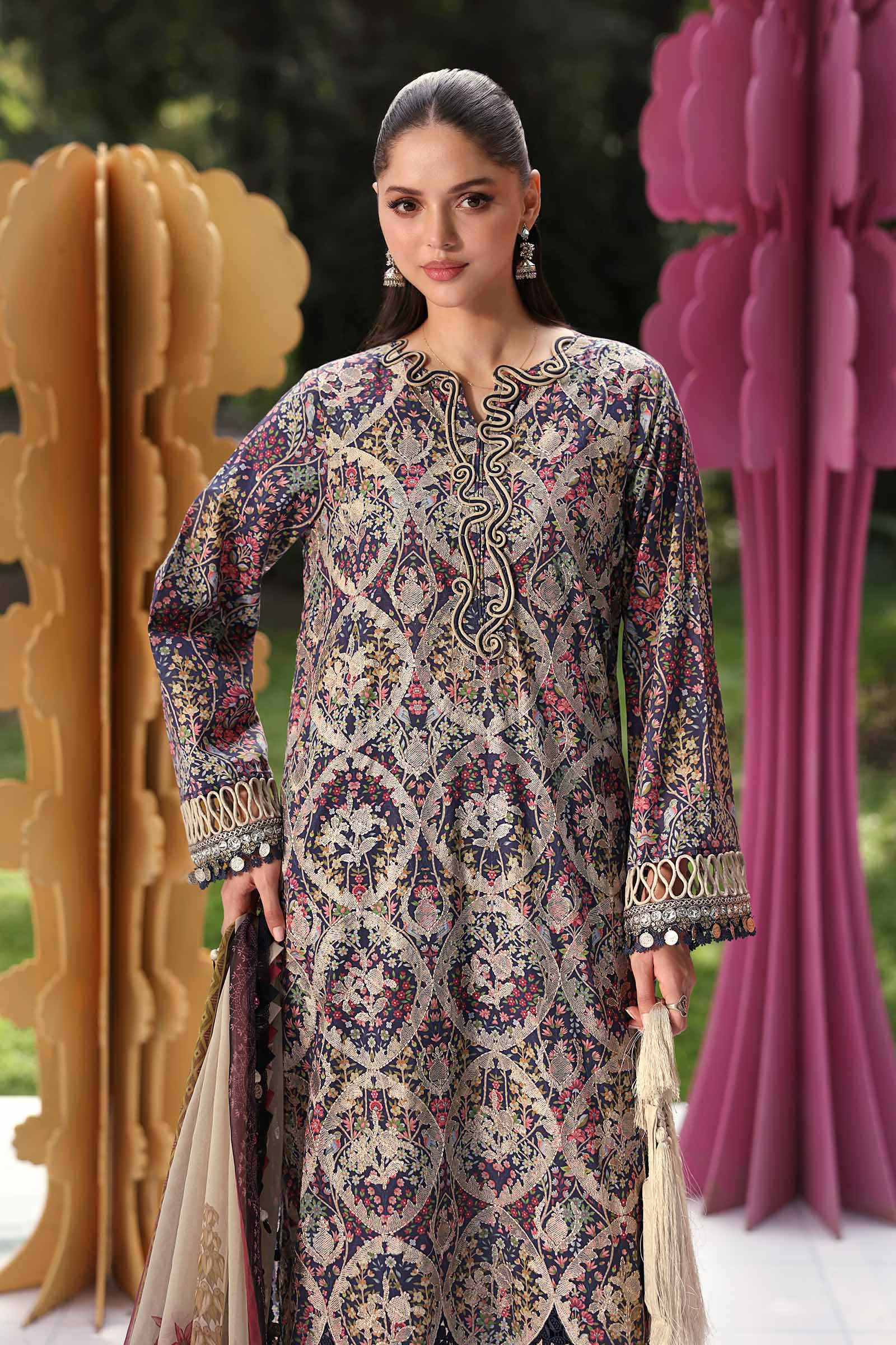 3 Piece Unstitched Embroidered Lawn Suit - Image 4