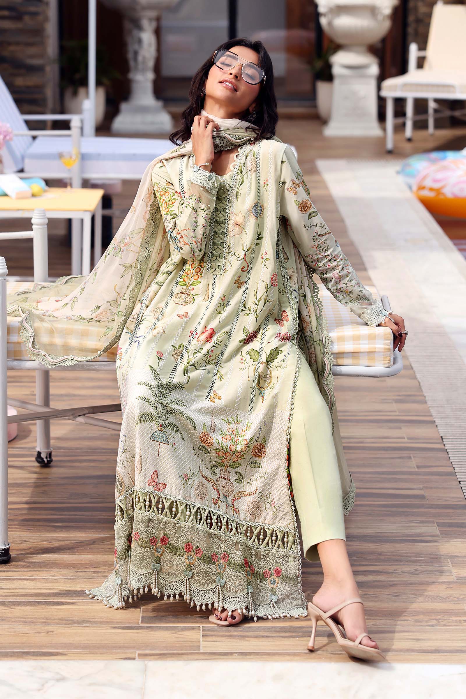 3 Piece Unstitched Embroidered Lawn Suit - Image 3