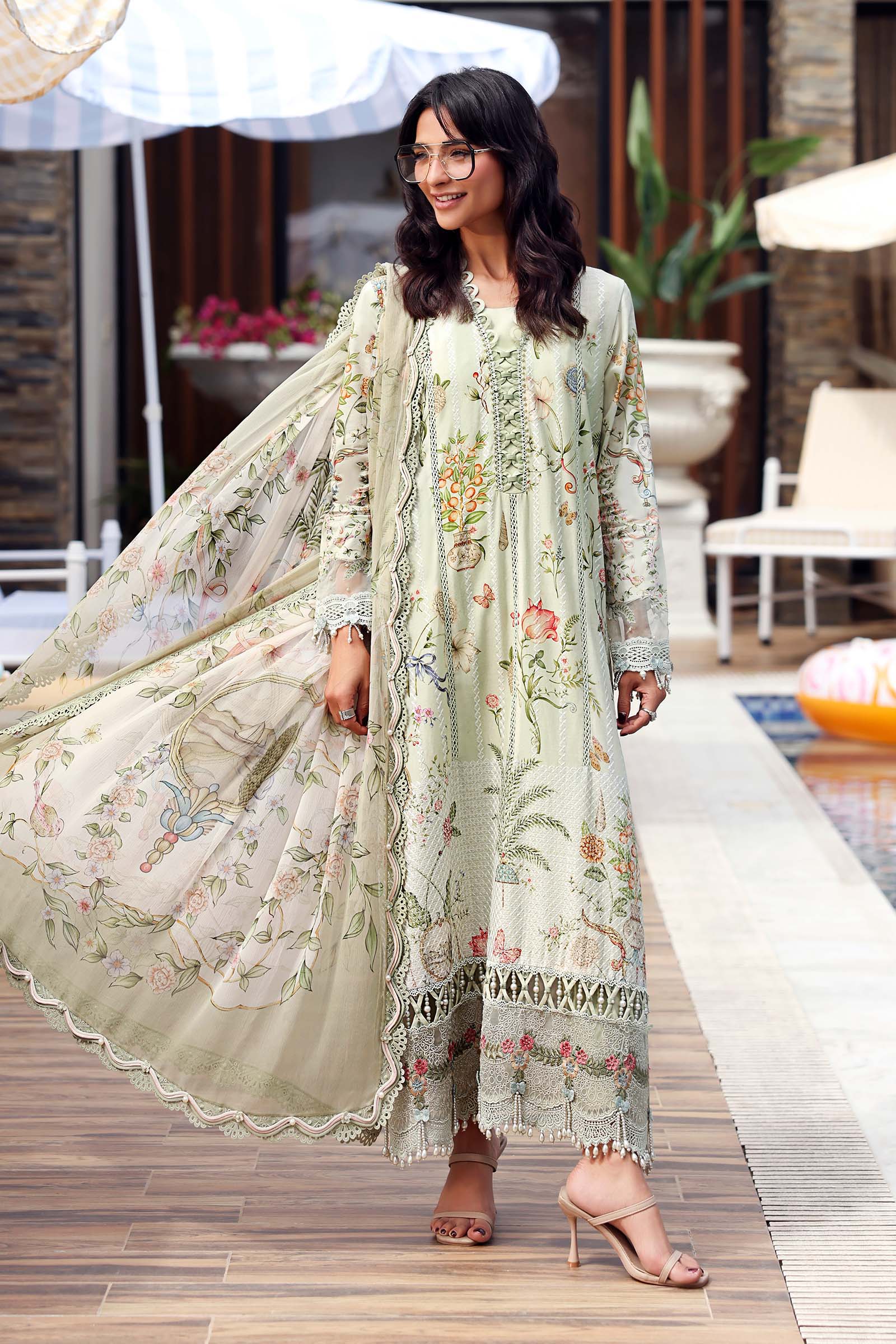 3 Piece Unstitched Embroidered Lawn Suit - Image 5
