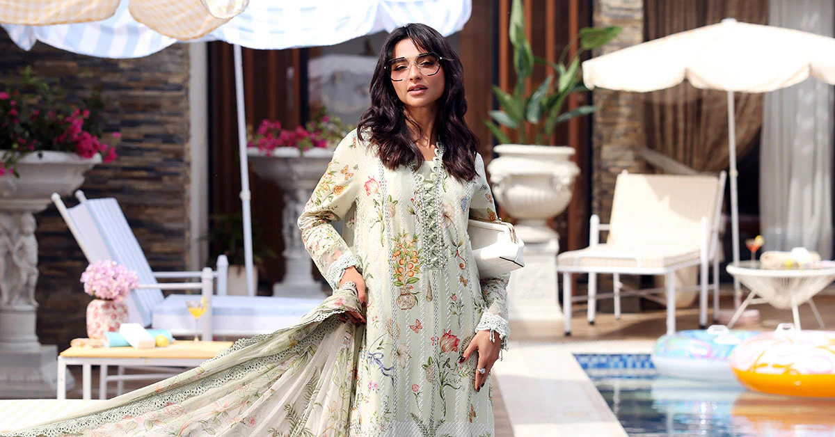 3 Piece Unstitched Embroidered Lawn Suit - Image 7