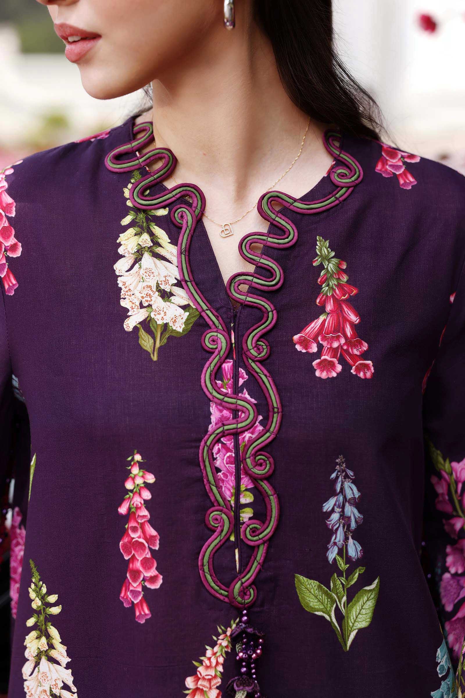 3 Piece Unstitched Embroidered Lawn Suit - Image 8