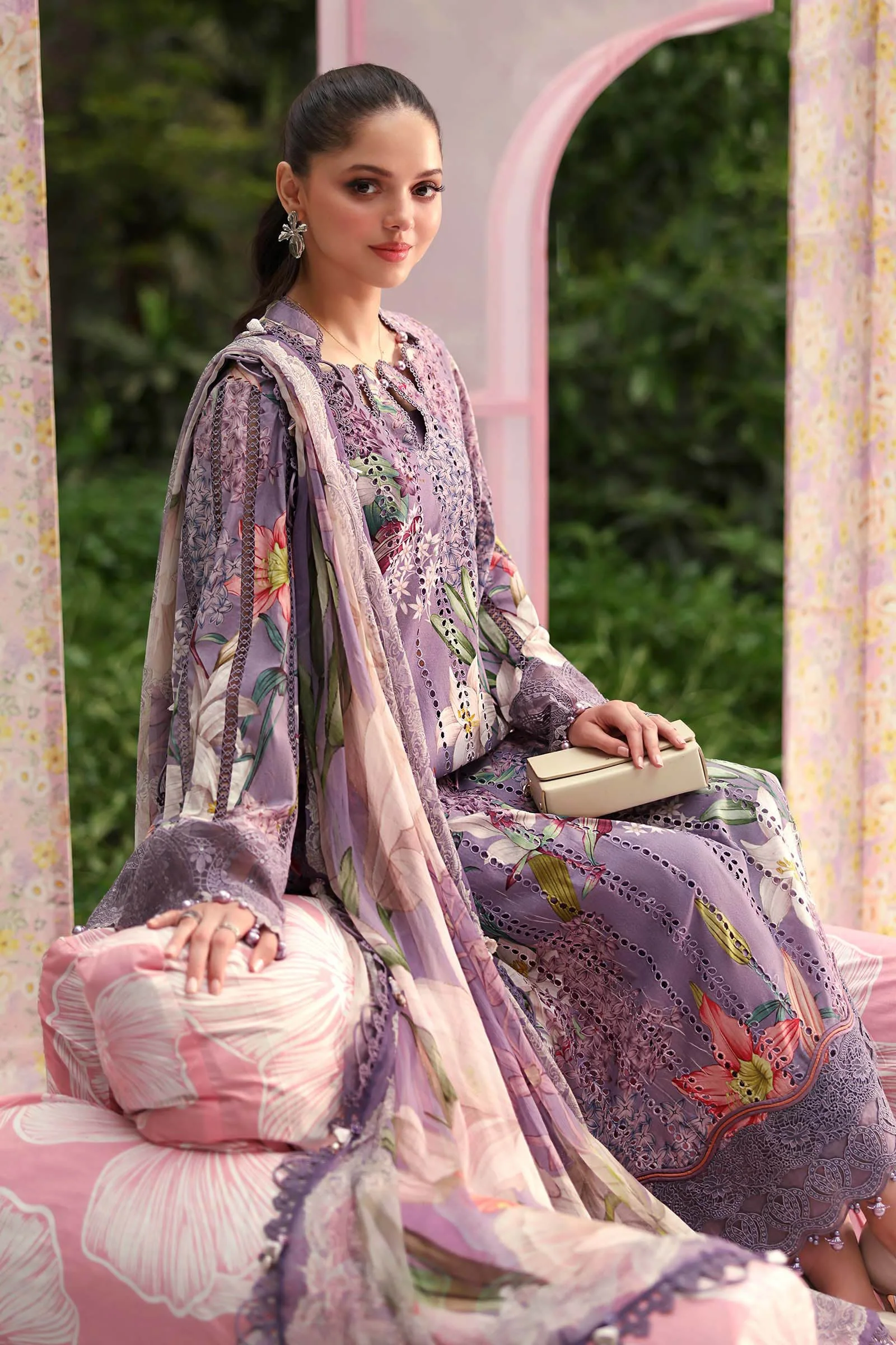 3 Piece Unstitched Embroidered Lawn Suit - Image 5