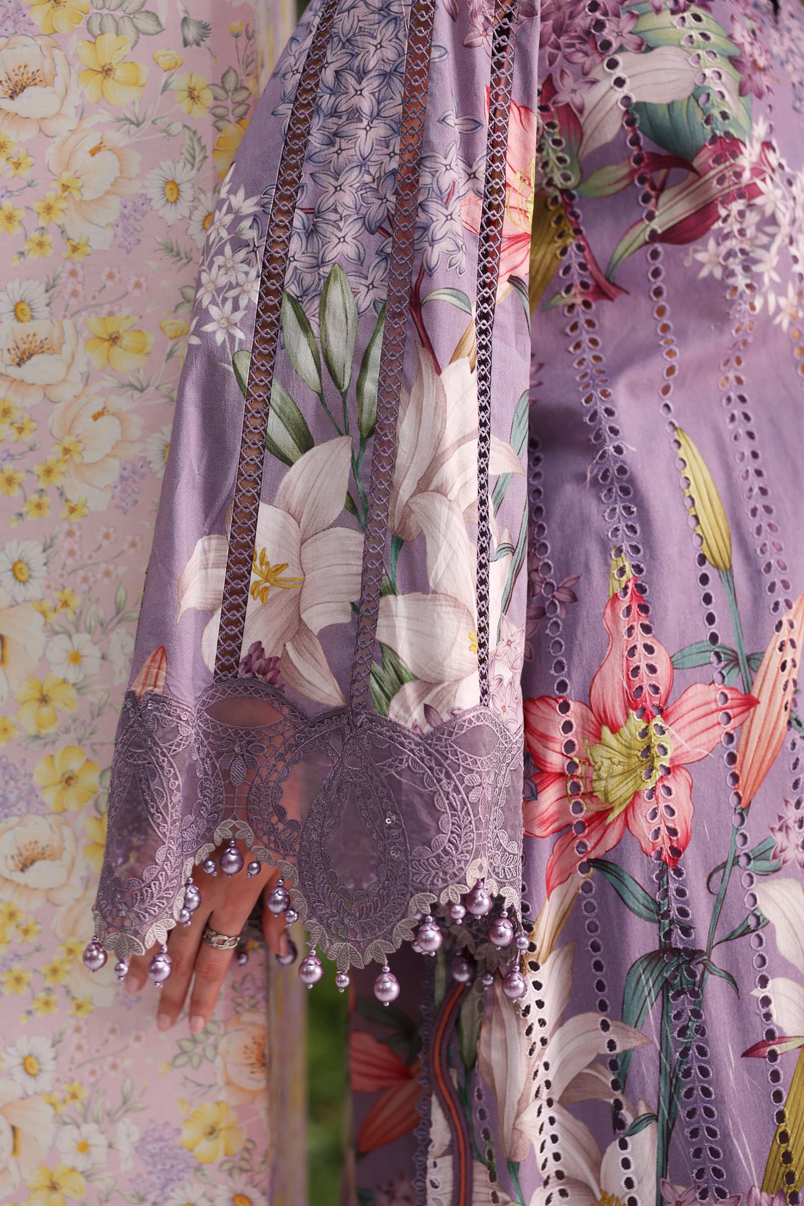 3 Piece Unstitched Embroidered Lawn Suit - Image 7