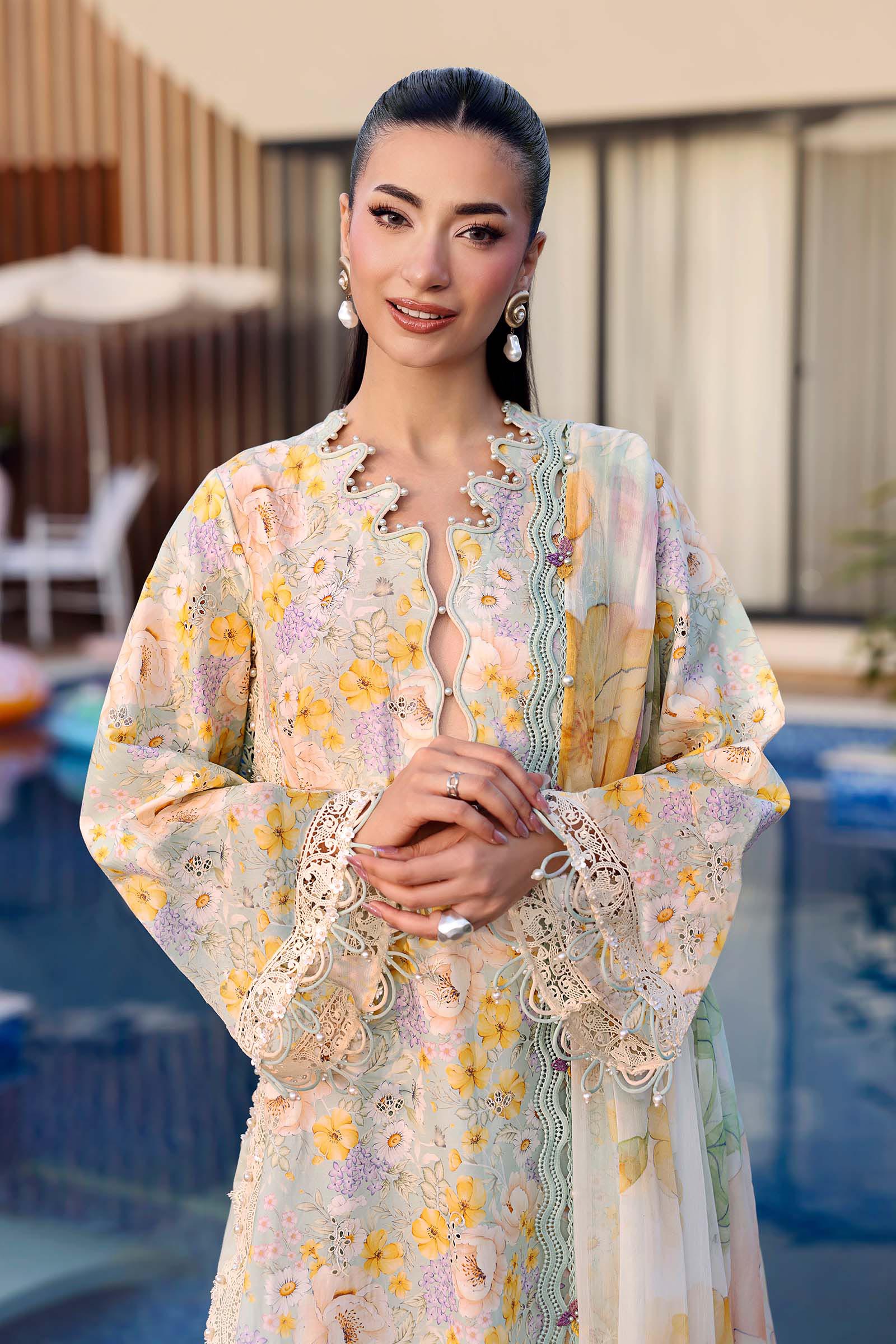 3 Piece Unstitched Embroidered Lawn Suit - Image 3