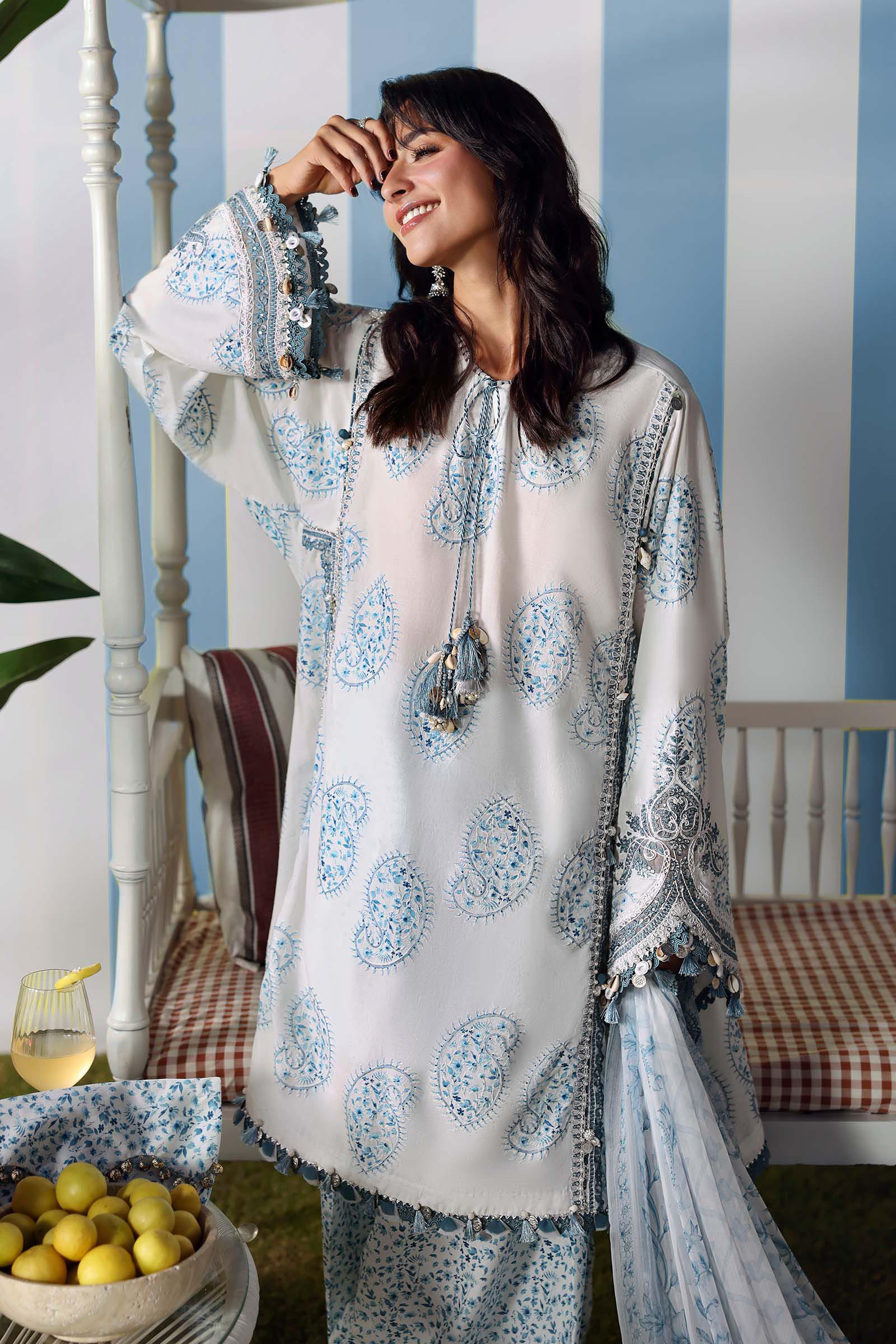 3 Piece Unstitched Embroidered Lawn Suit - Image 3