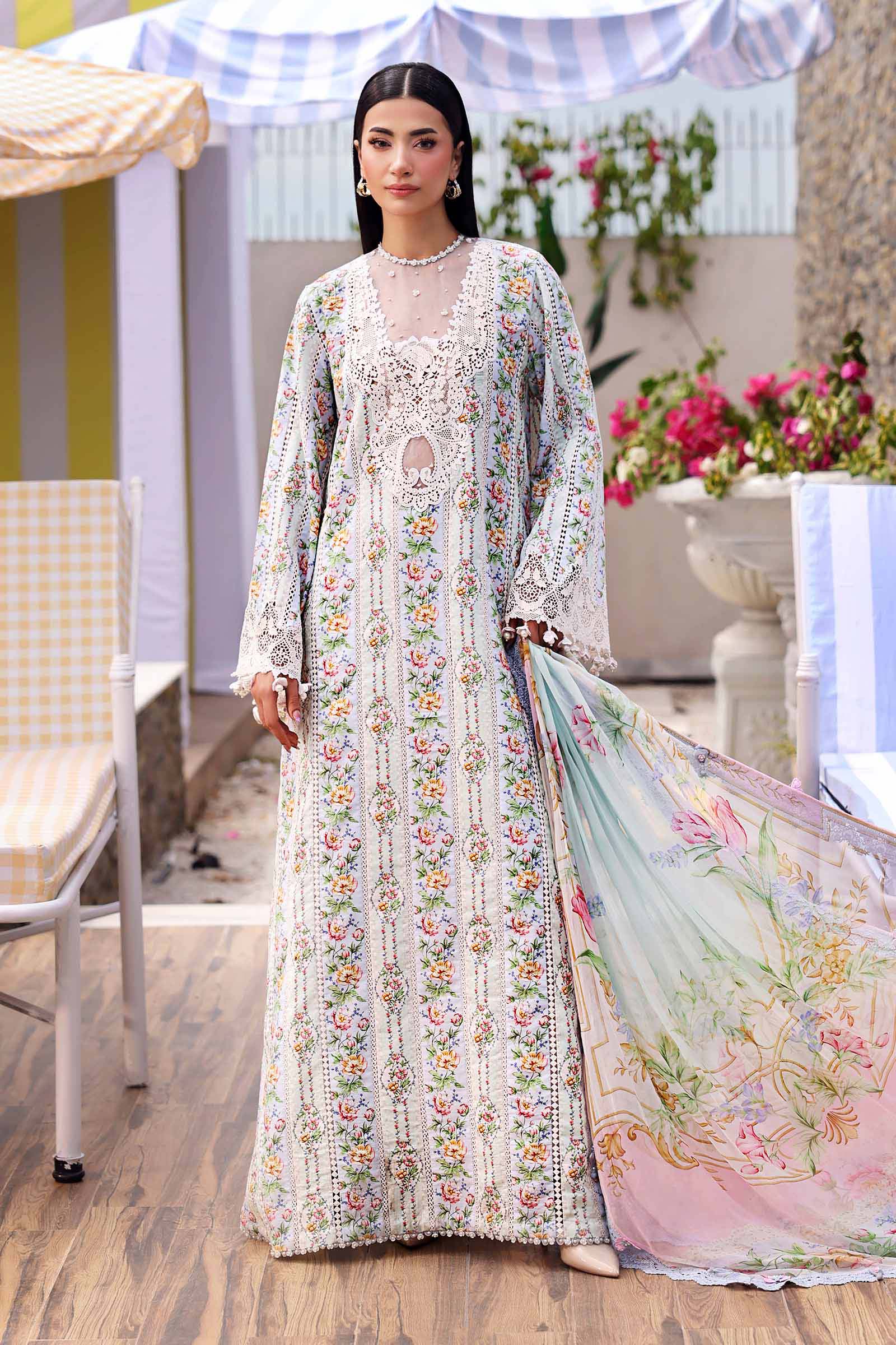 3 Piece Unstitched Embroidered Lawn Suit - Image 2